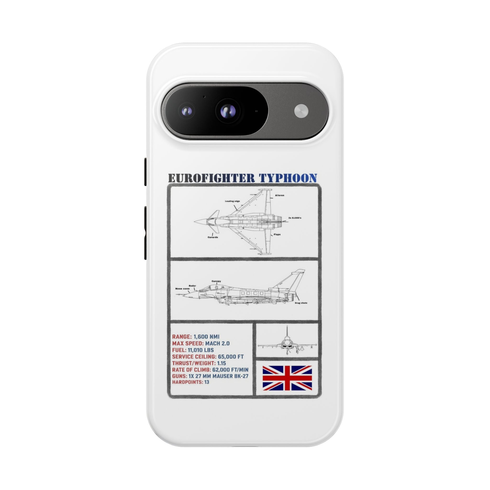 Eurofighter typhoon Schematic edition phone case (RAF Colour-Way)