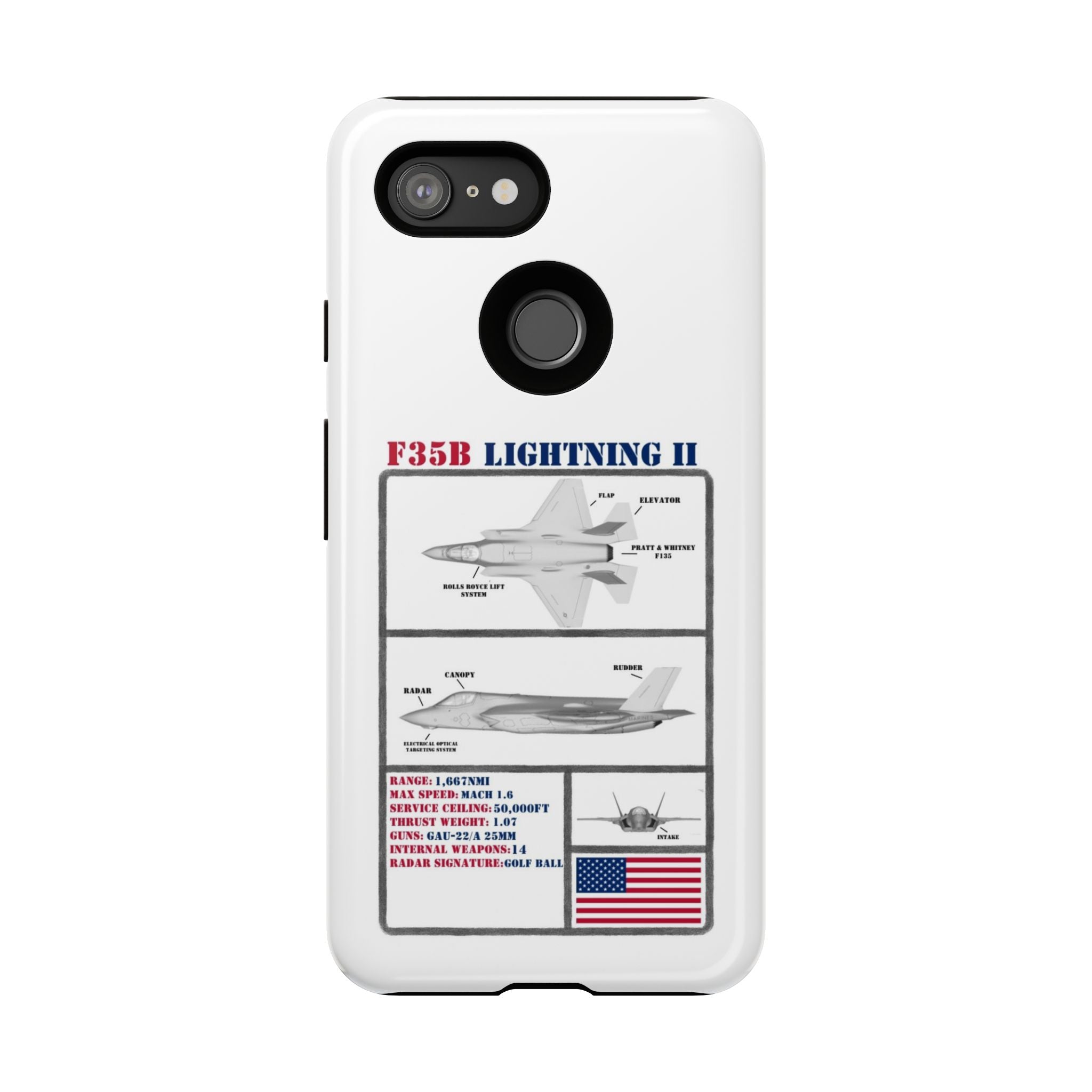 F-35 Lightning II Schematic edition phone case (USAF Colour-Way)