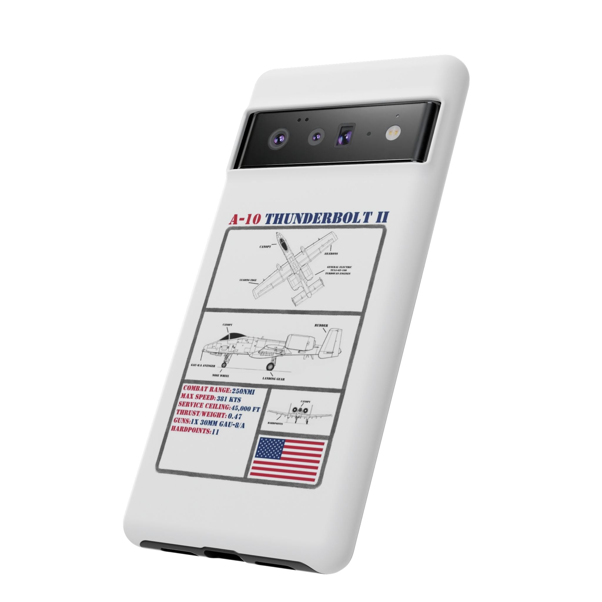 A-10 Thunderbolt Schematic edition phone case (USAF Colour-Way)