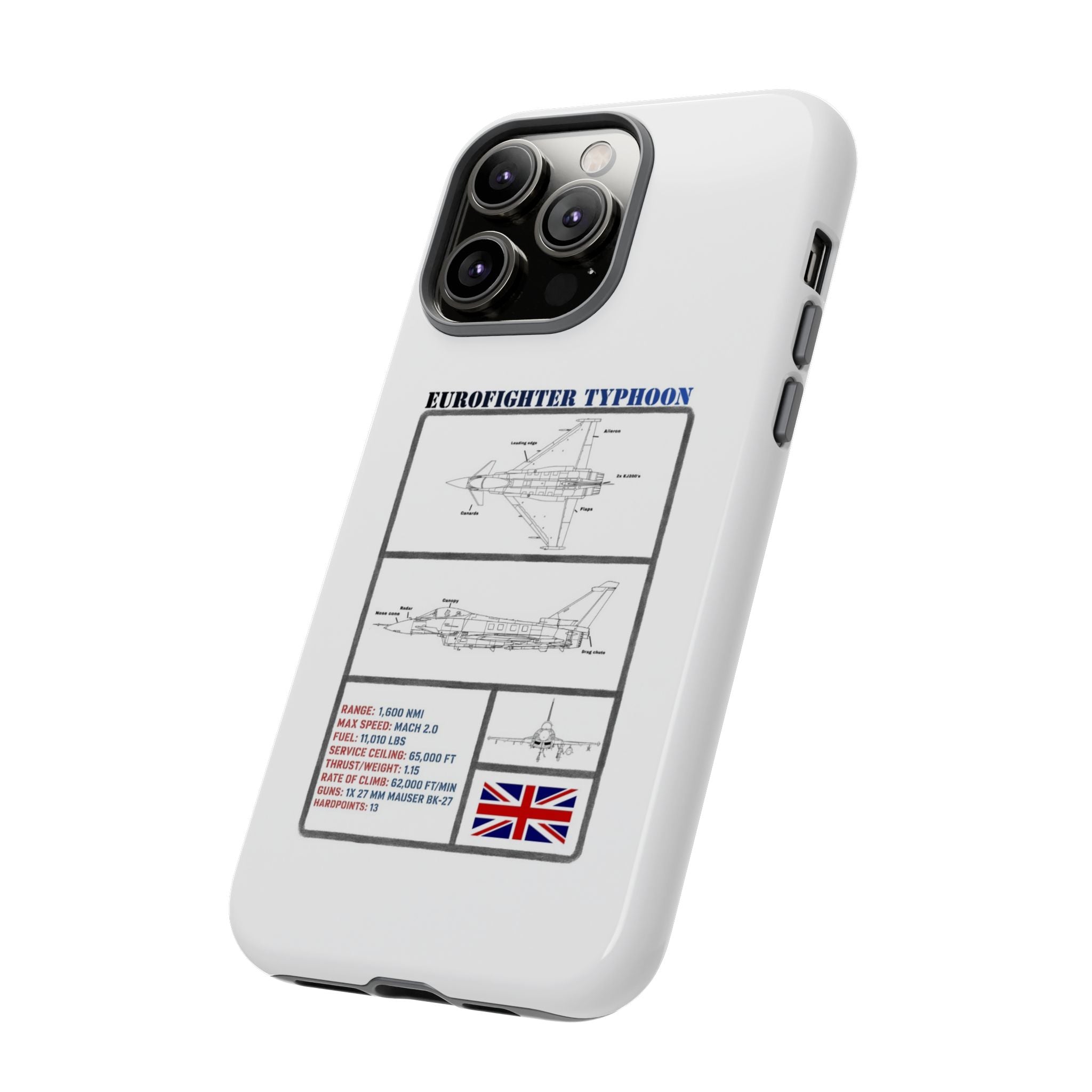 Eurofighter typhoon Schematic edition phone case (RAF Colour-Way)