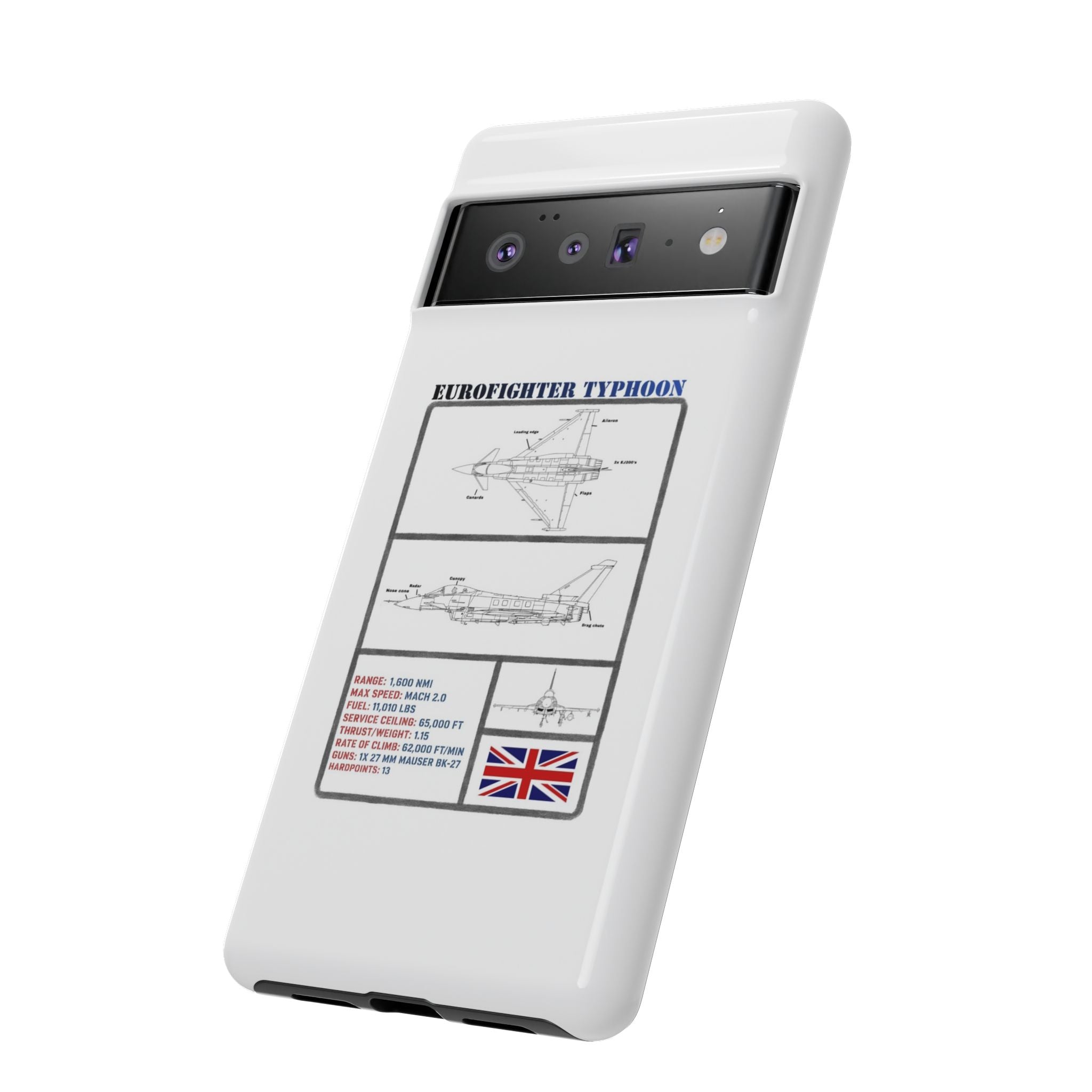 Eurofighter typhoon Schematic edition phone case (RAF Colour-Way)