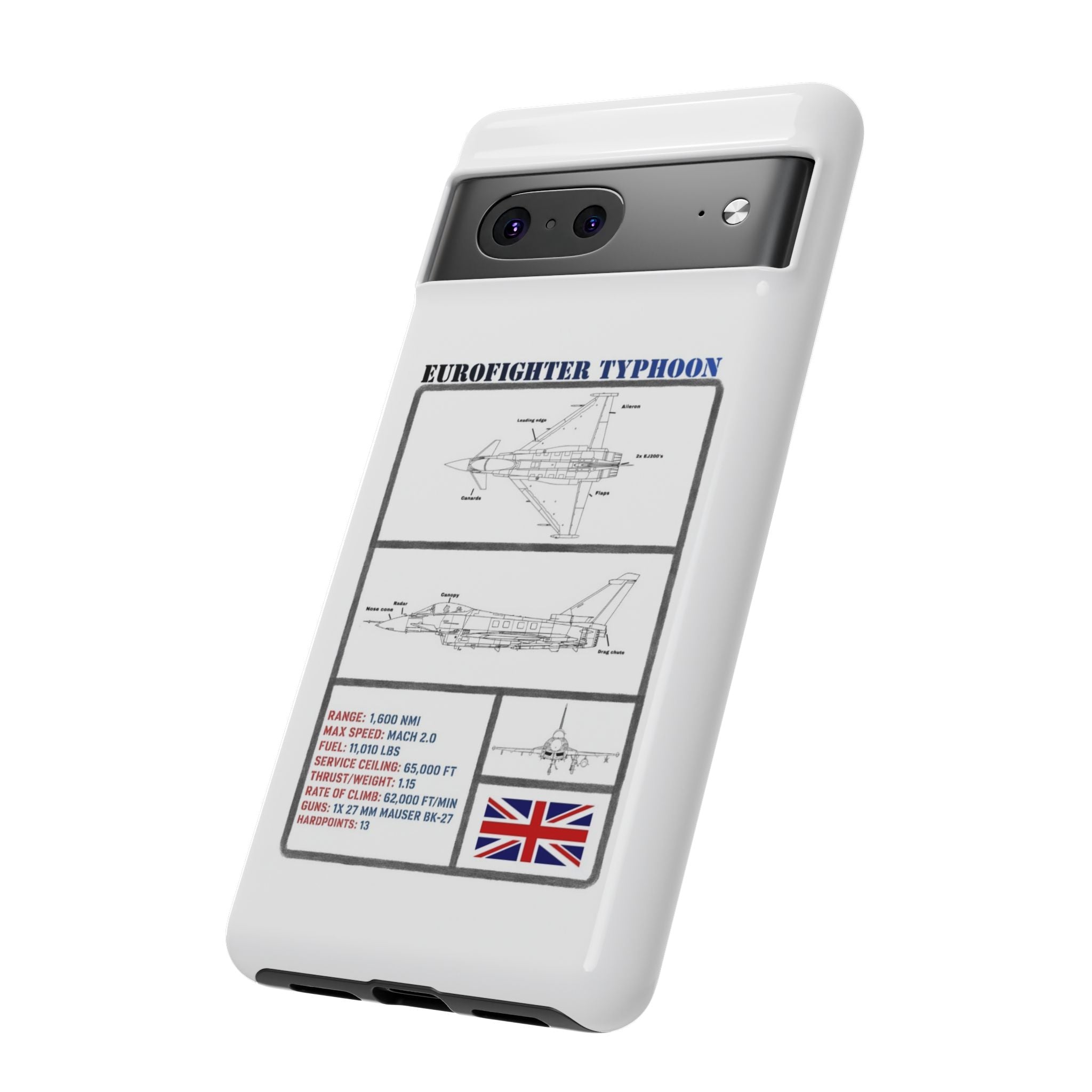 Eurofighter typhoon Schematic edition phone case (RAF Colour-Way)
