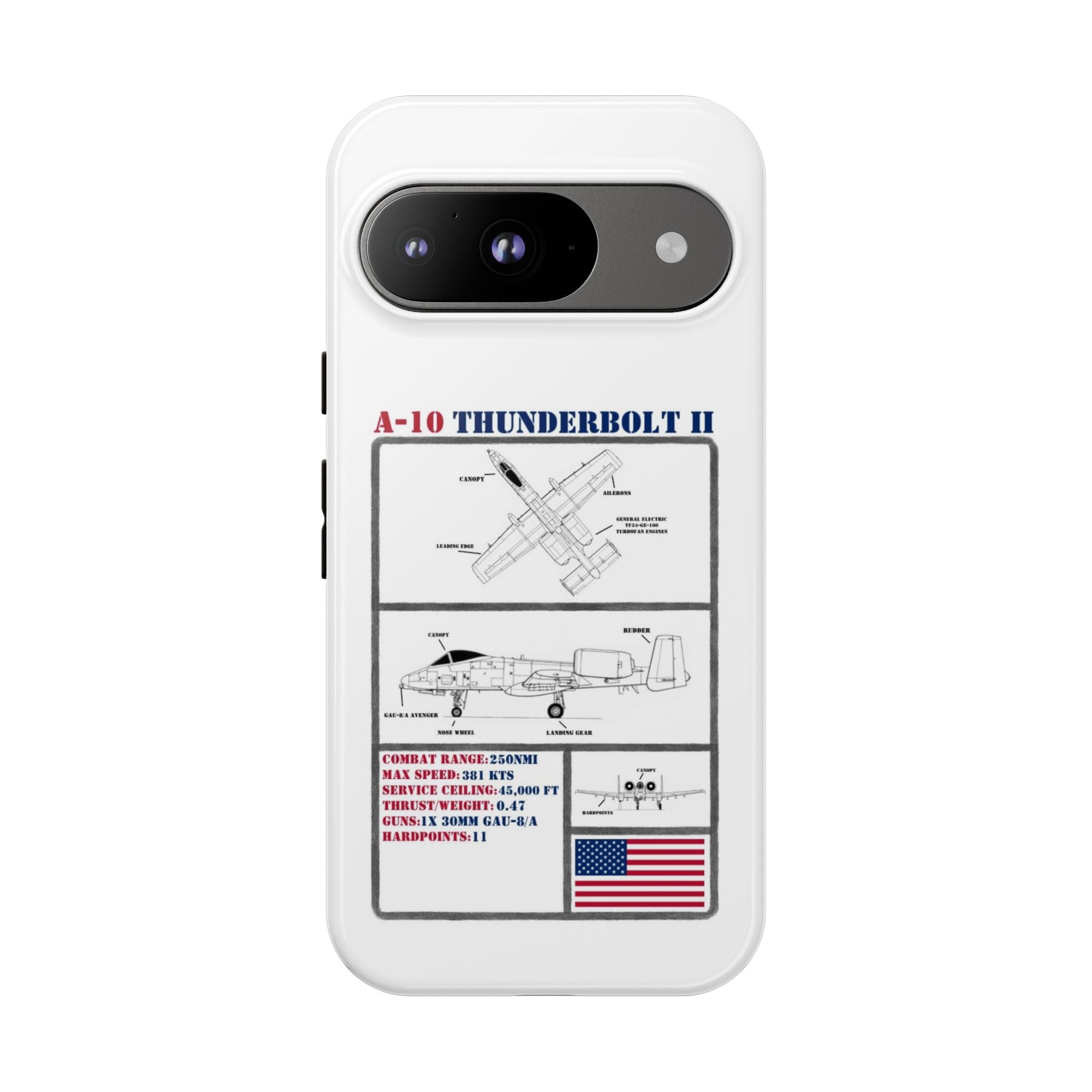 A-10 Thunderbolt Schematic edition phone case (USAF Colour-Way)