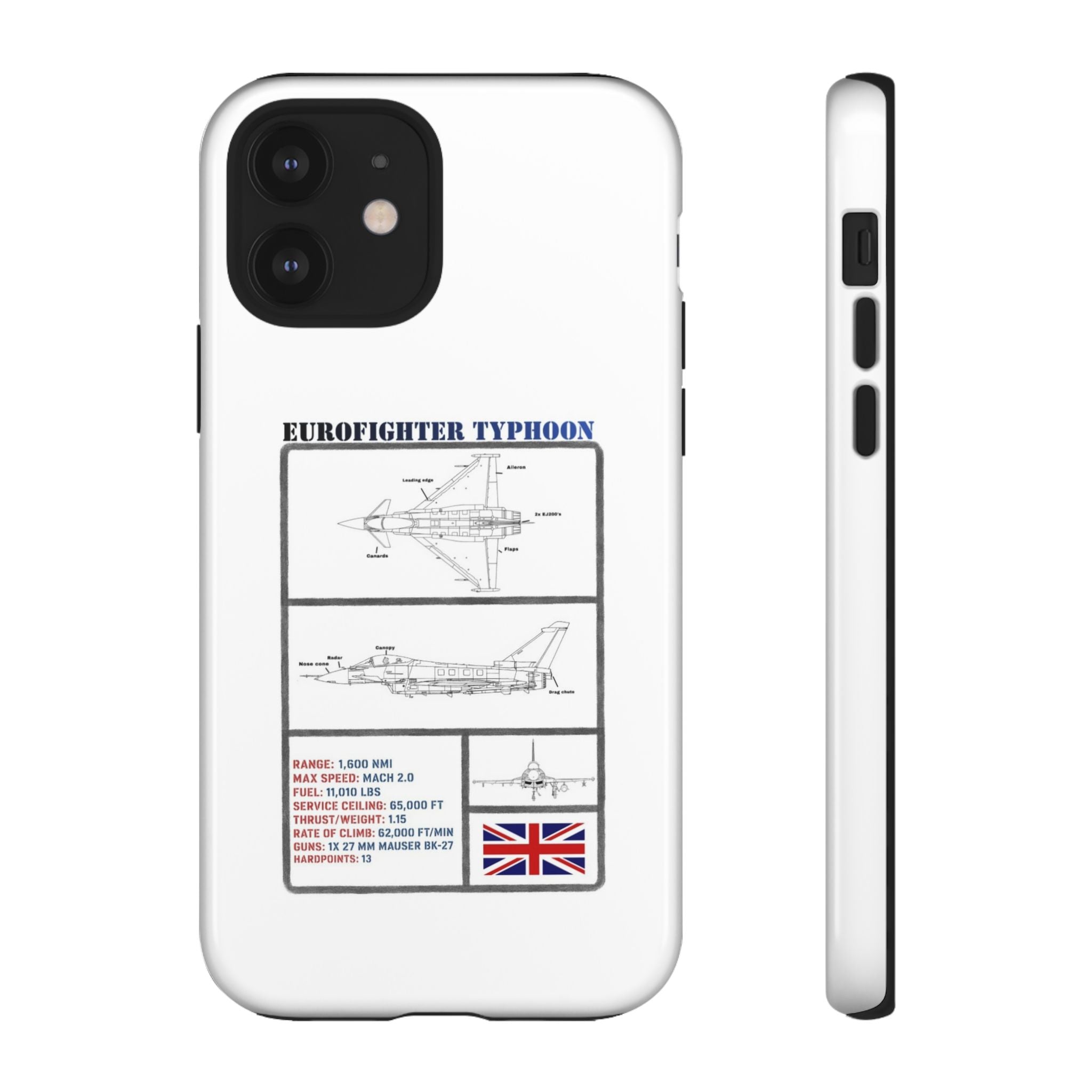Eurofighter typhoon Schematic edition phone case (RAF Colour-Way)