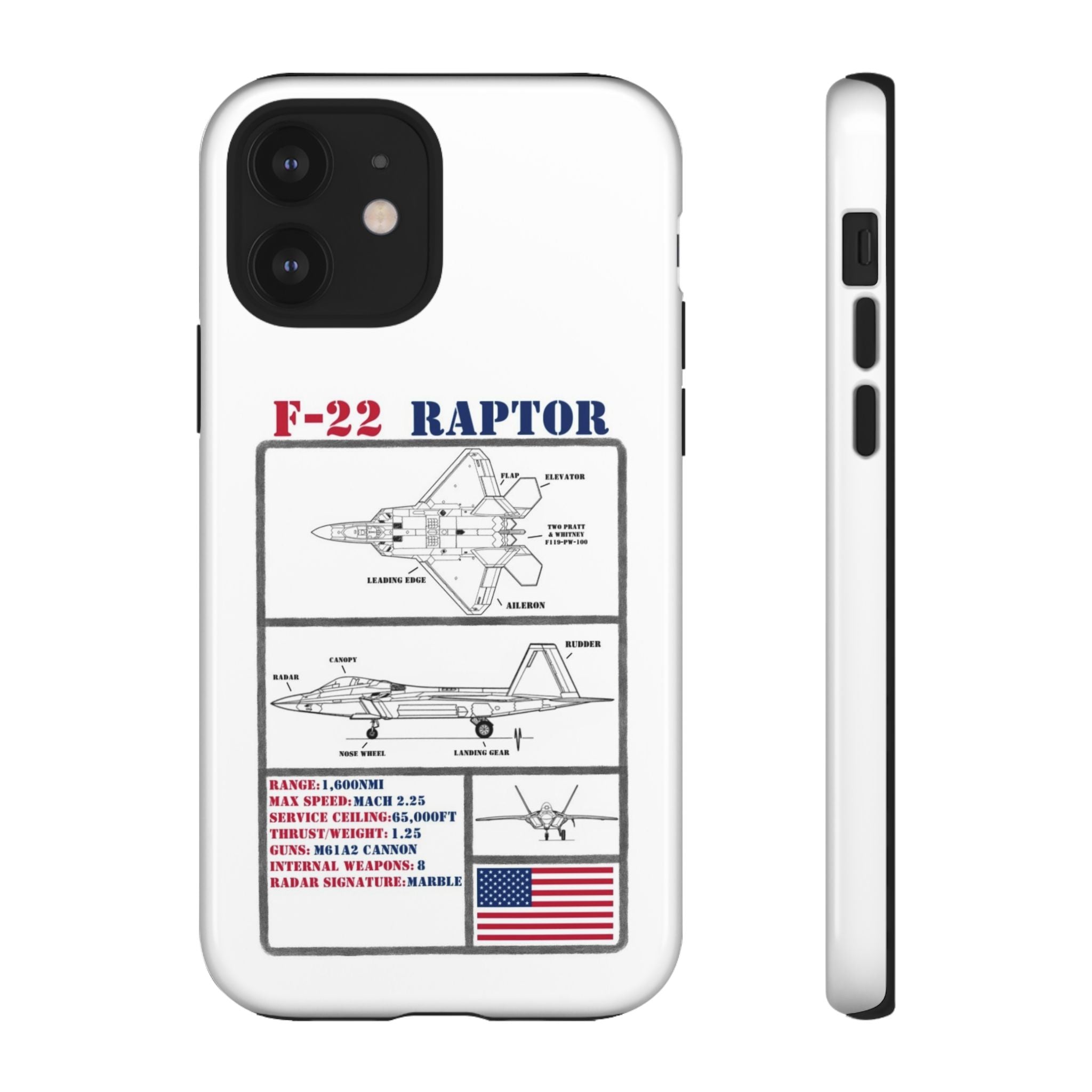 F-22 Raptor Schematic edition phone case (USAF Colour-Way)