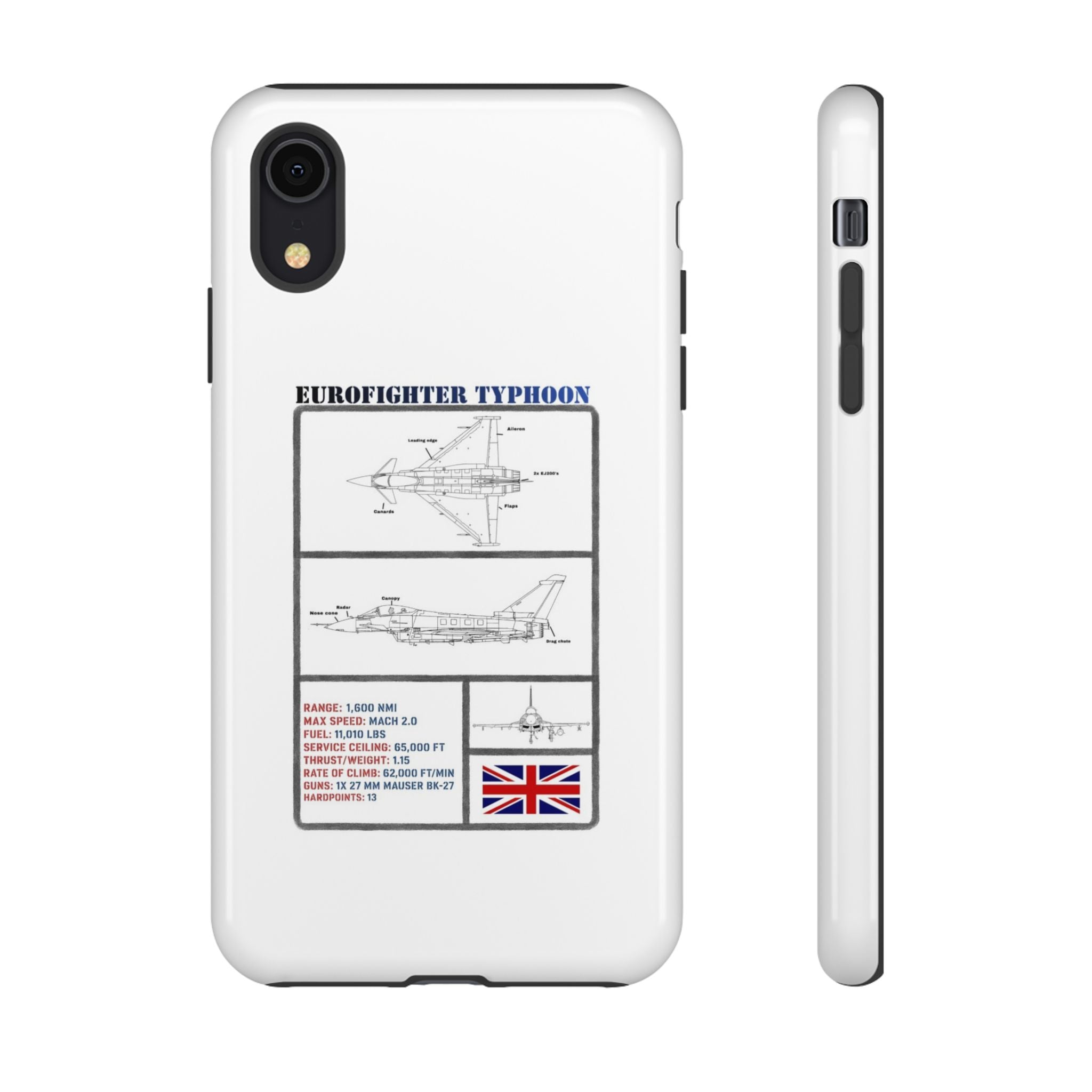 Eurofighter typhoon Schematic edition phone case (RAF Colour-Way)