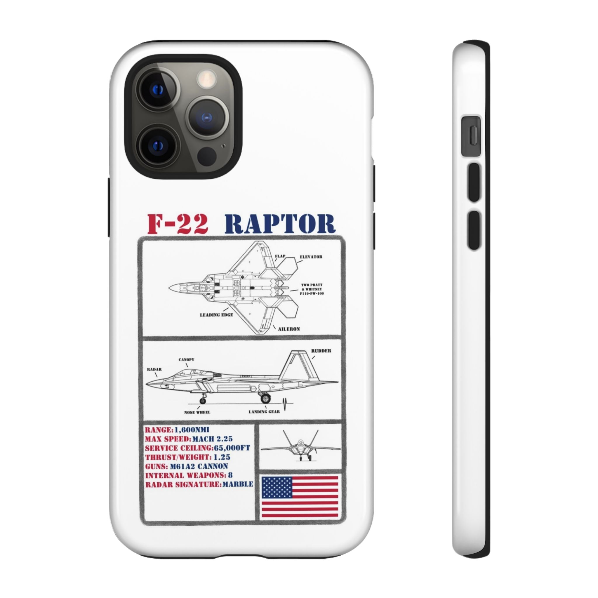 F-22 Raptor Schematic edition phone case (USAF Colour-Way)