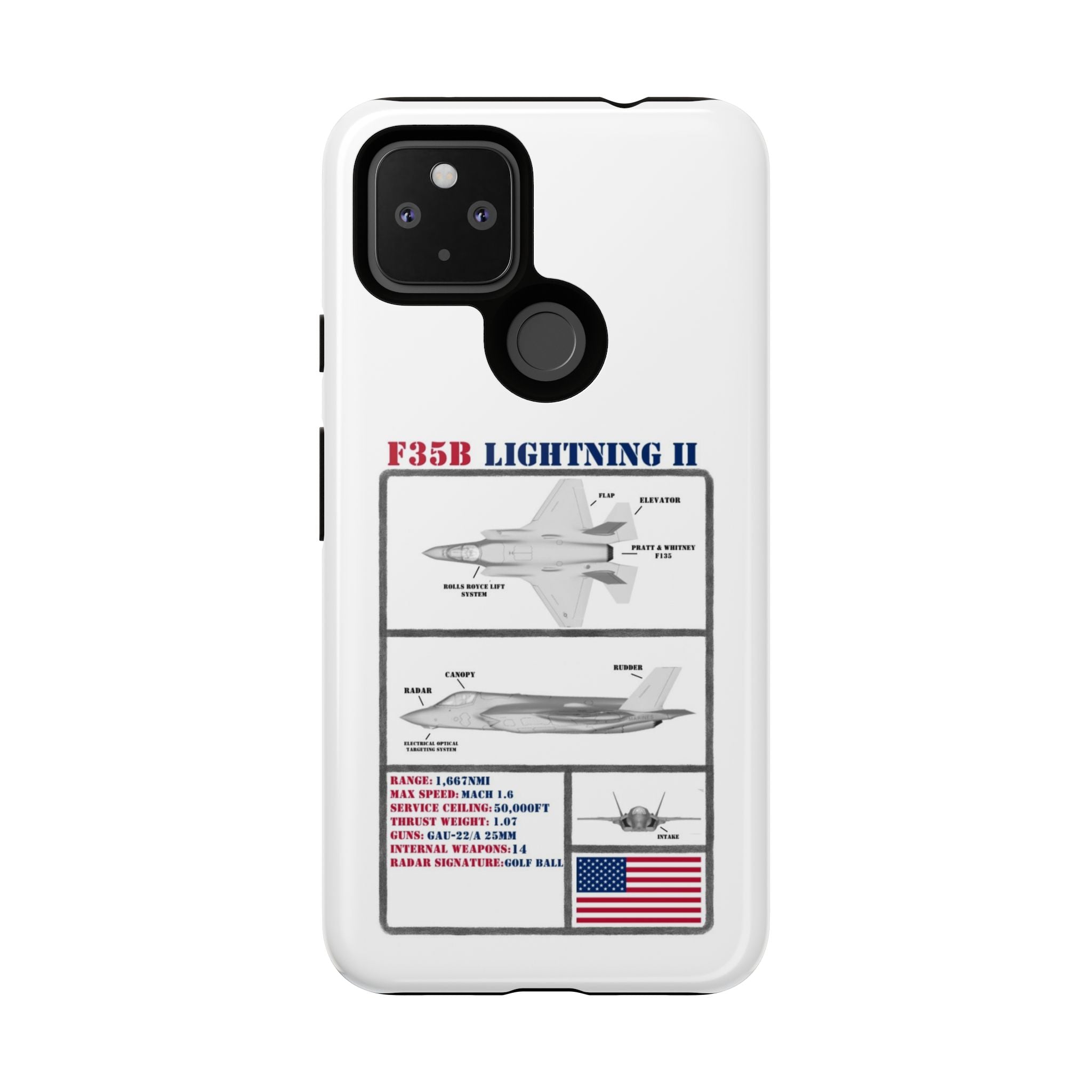 F-35 Lightning II Schematic edition phone case (USAF Colour-Way)