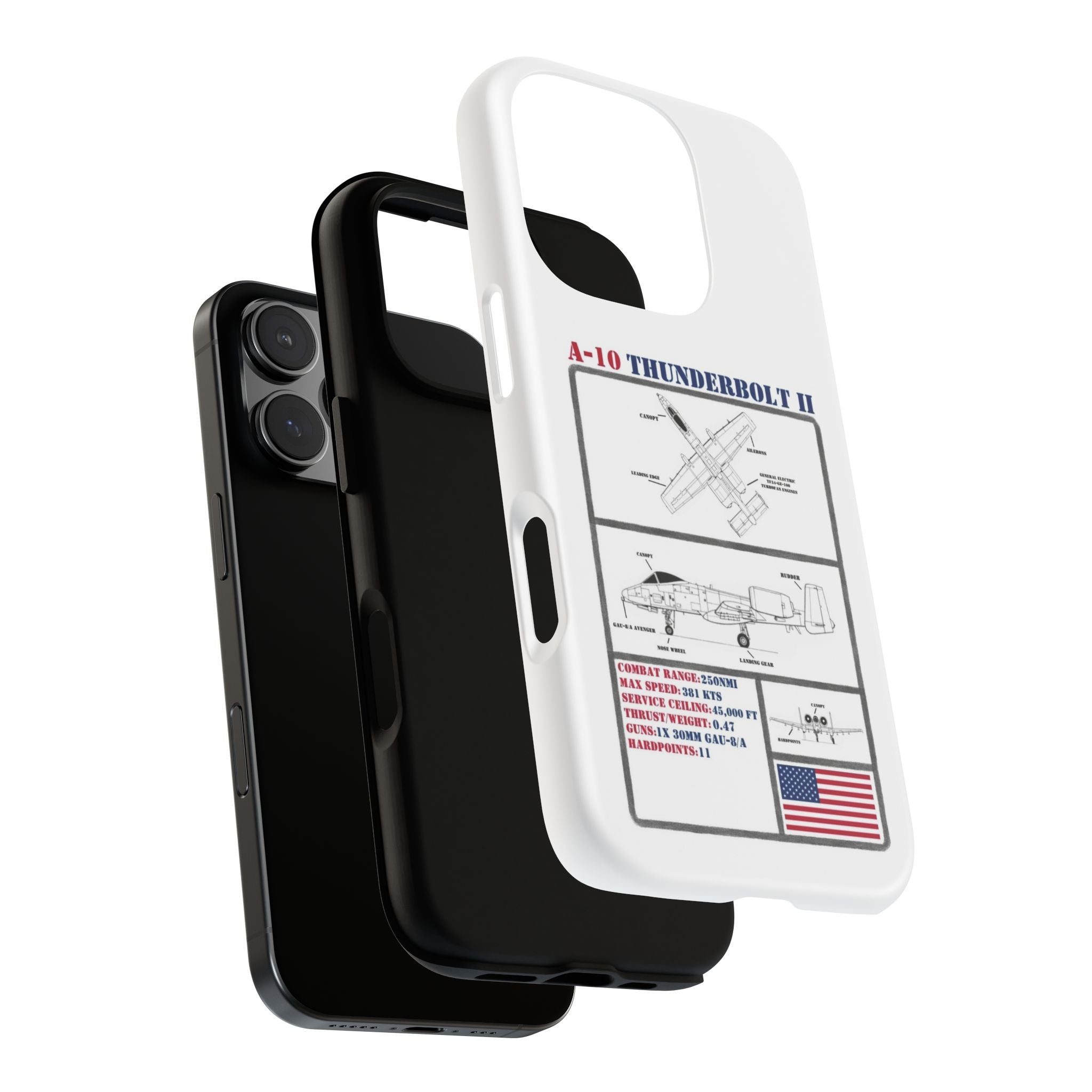 A-10 Thunderbolt Schematic edition phone case (USAF Colour-Way)