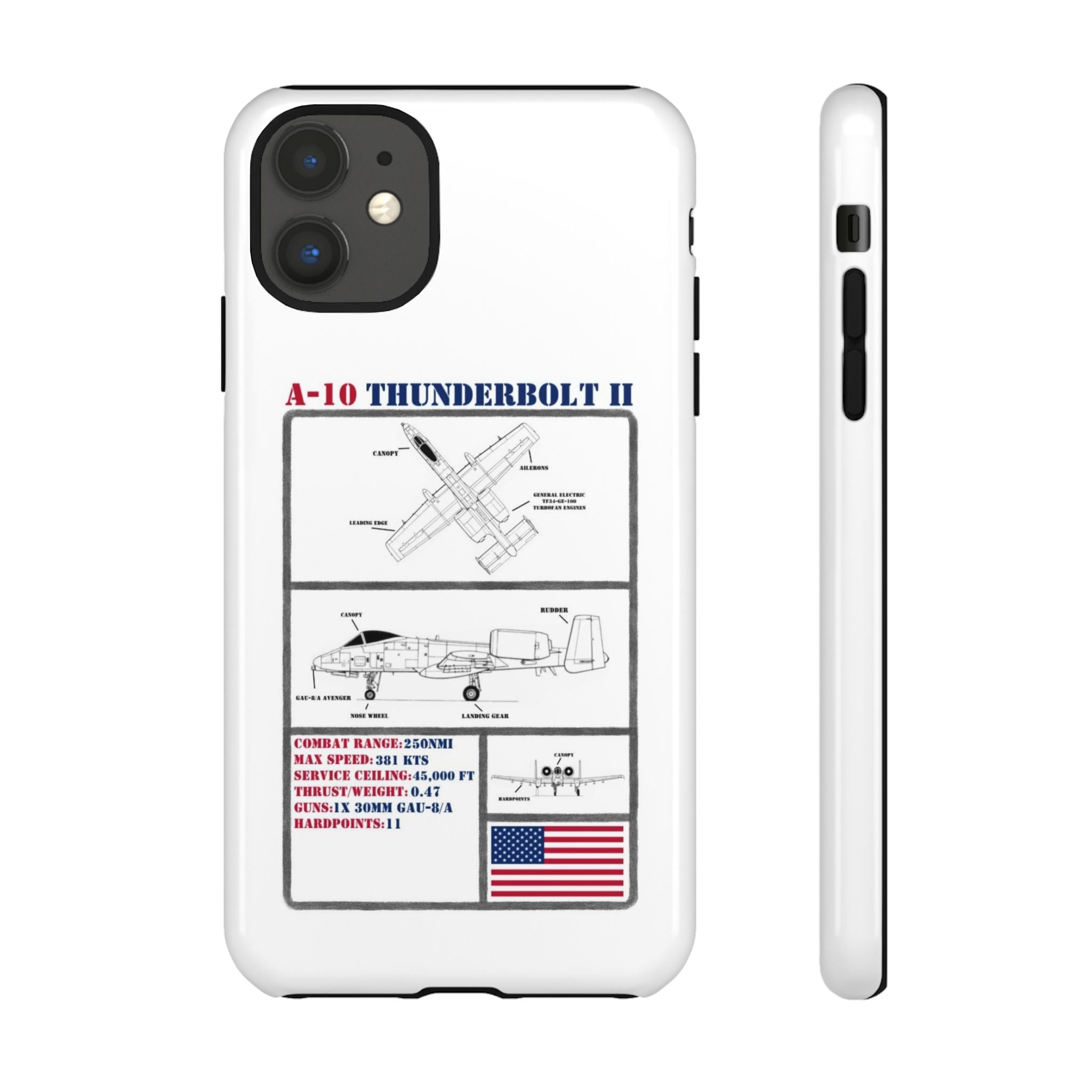 A-10 Thunderbolt Schematic edition phone case (USAF Colour-Way)