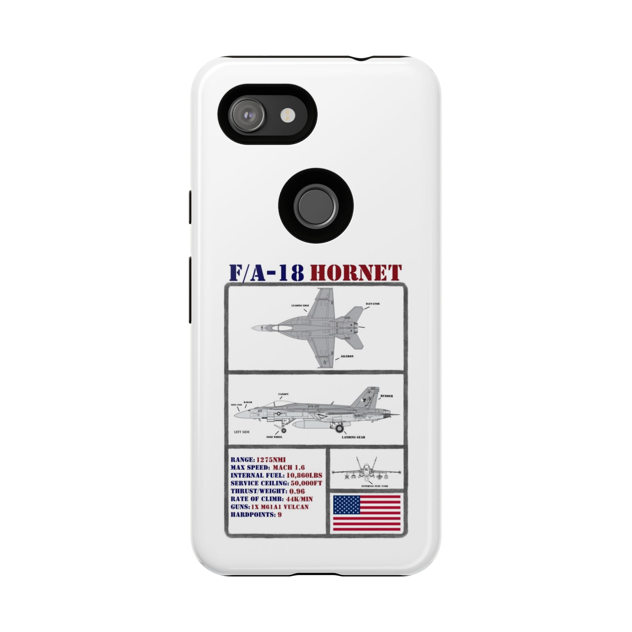 F/A-18 Hornet Schematic edition phone case (USAF Colour-Way)