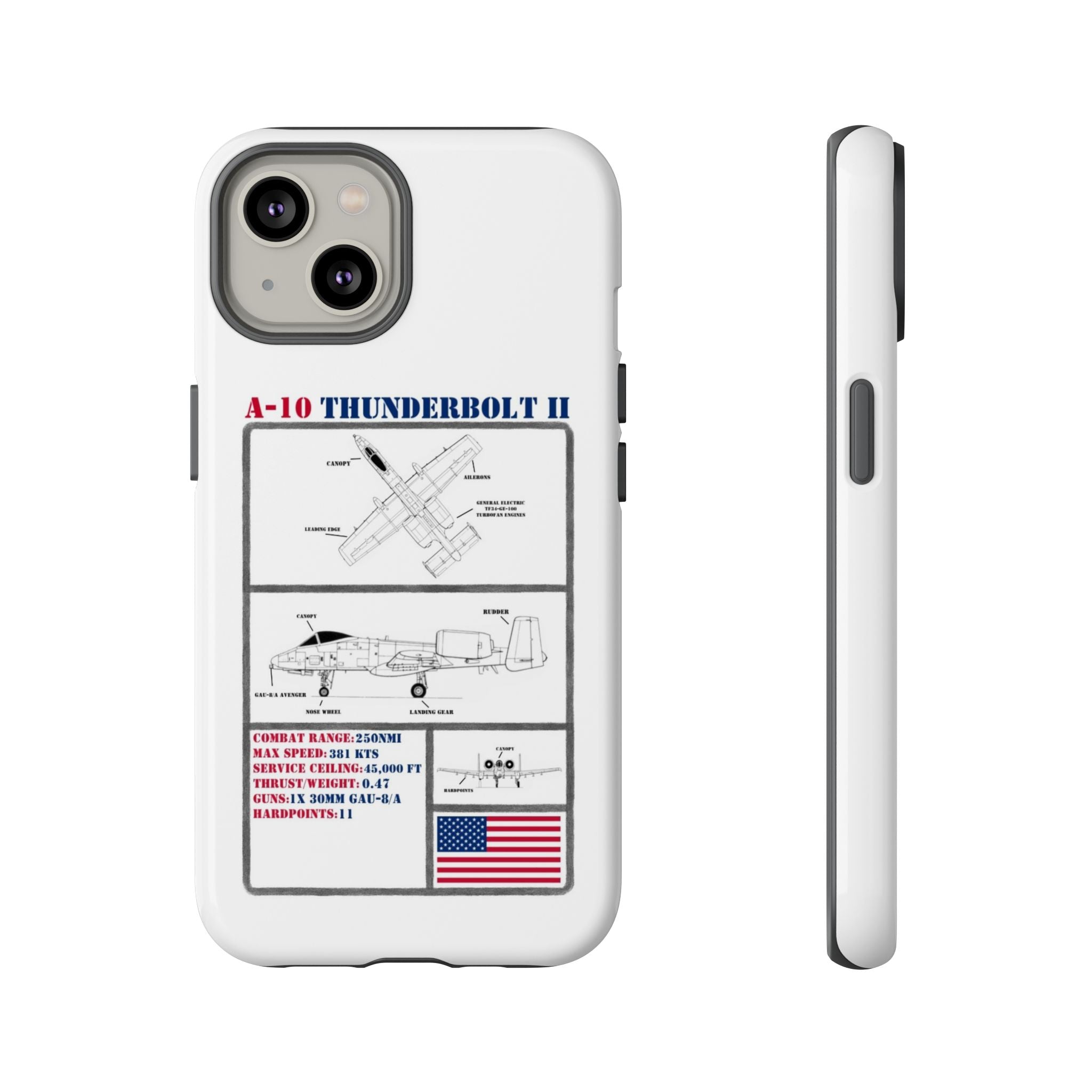 A-10 Thunderbolt Schematic edition phone case (USAF Colour-Way)