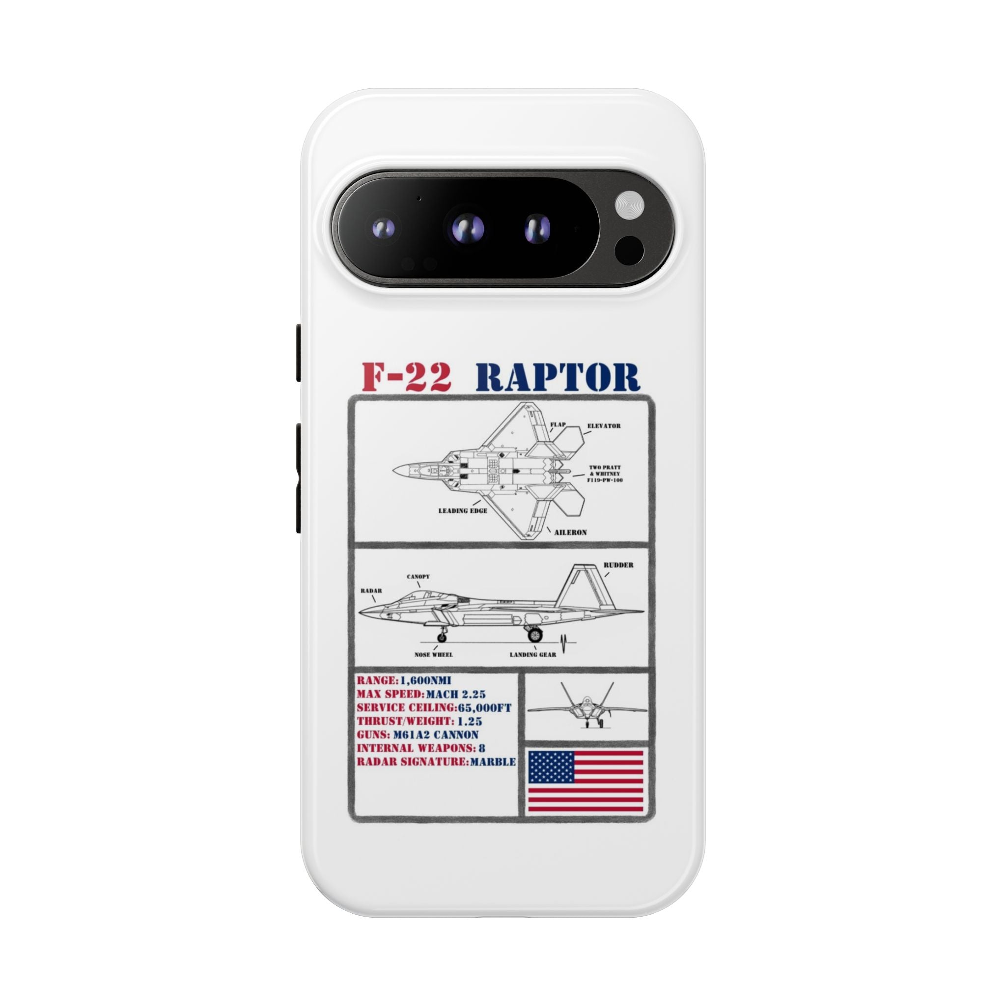 F-22 Raptor Schematic edition phone case (USAF Colour-Way)