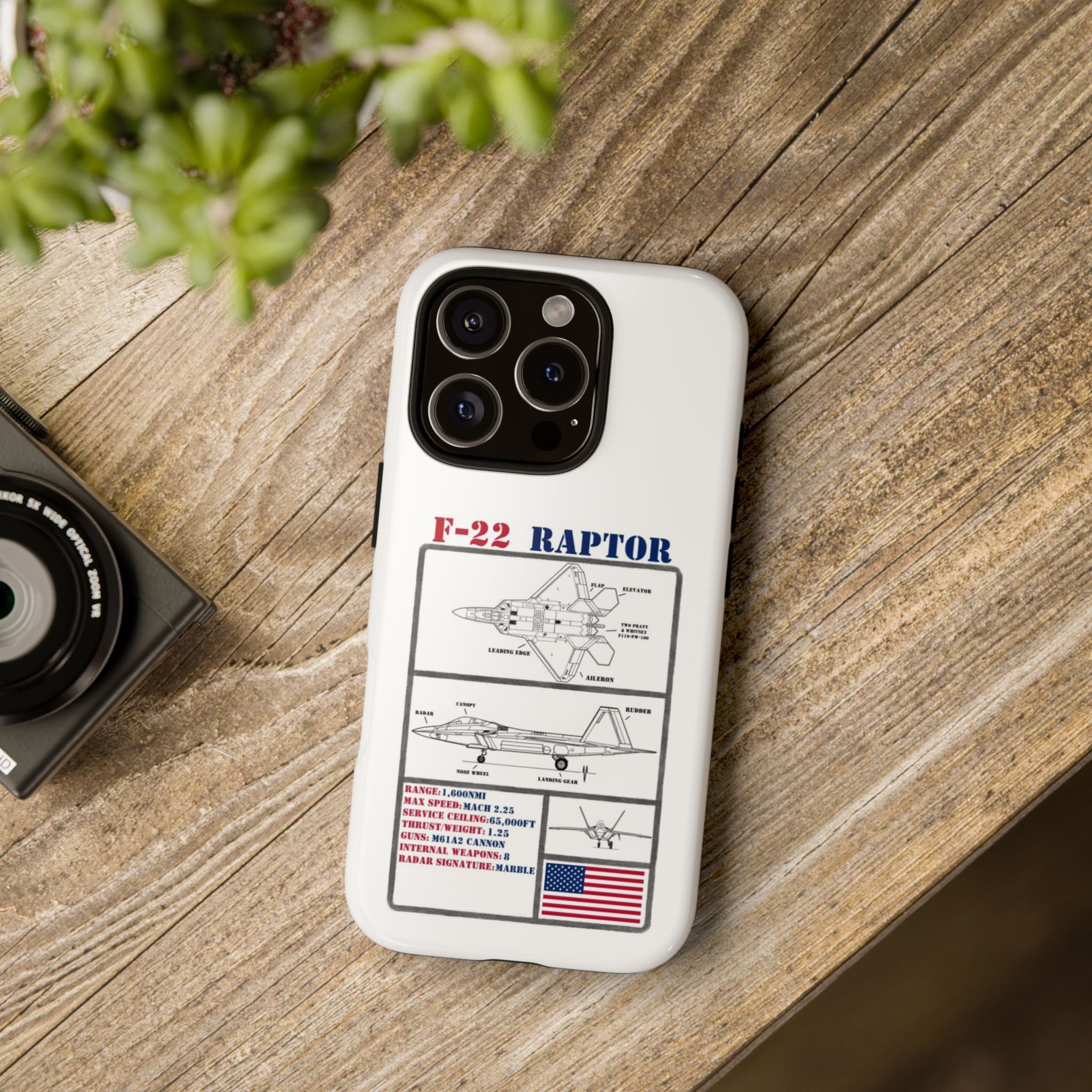 F-22 Raptor Schematic edition phone case (USAF Colour-Way)