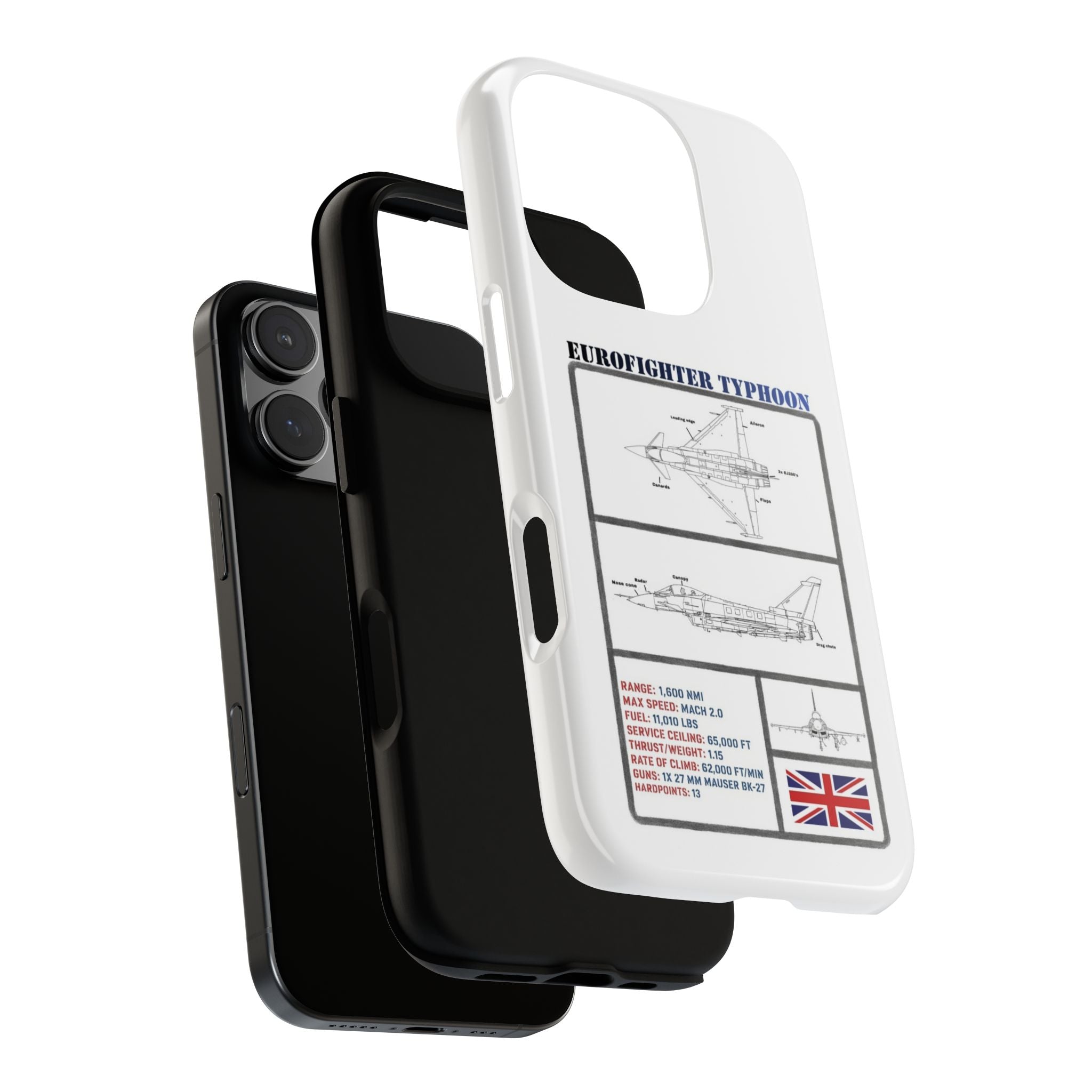 Eurofighter typhoon Schematic edition phone case (RAF Colour-Way)