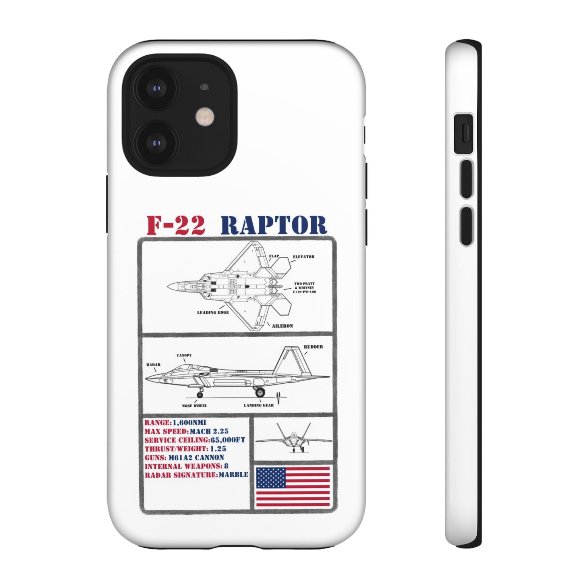 F-22 Raptor Schematic edition phone case (USAF Colour-Way)