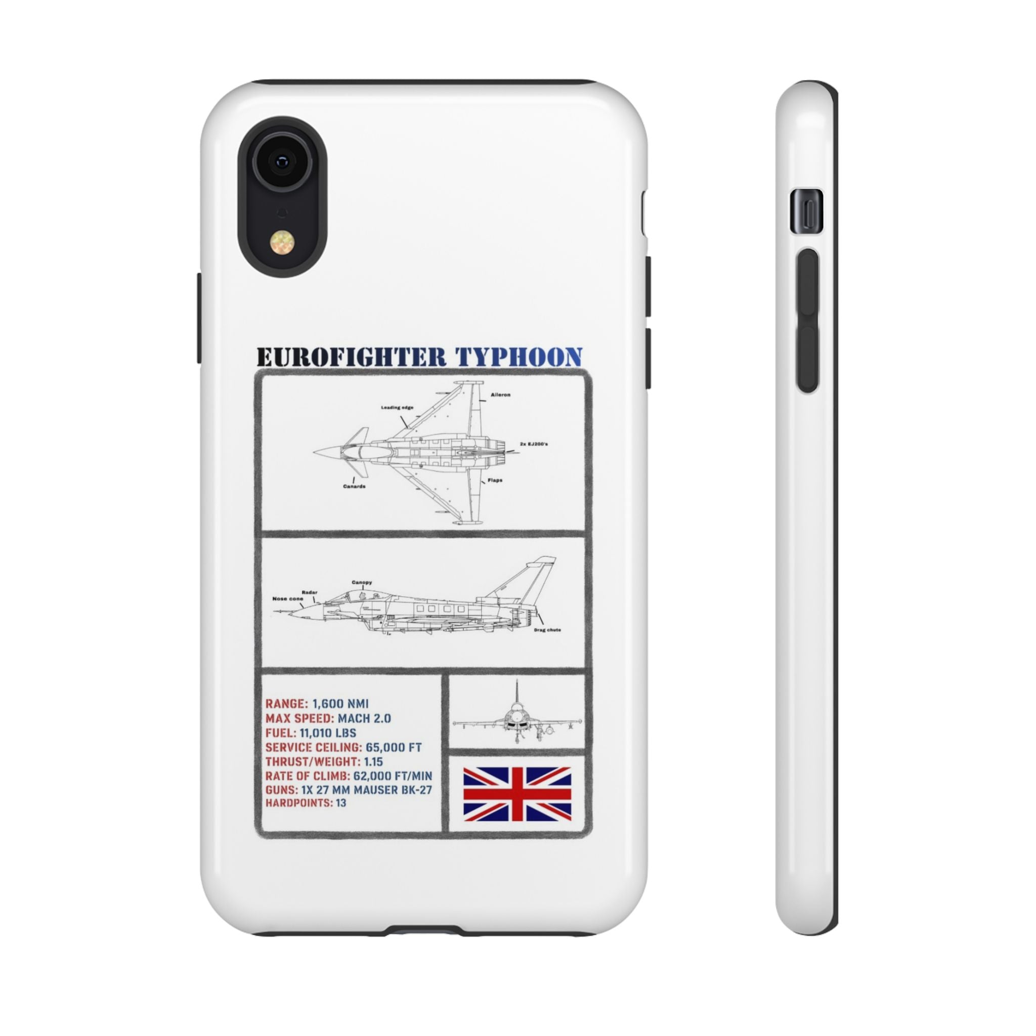 Eurofighter typhoon Schematic edition phone case (RAF Colour-Way)