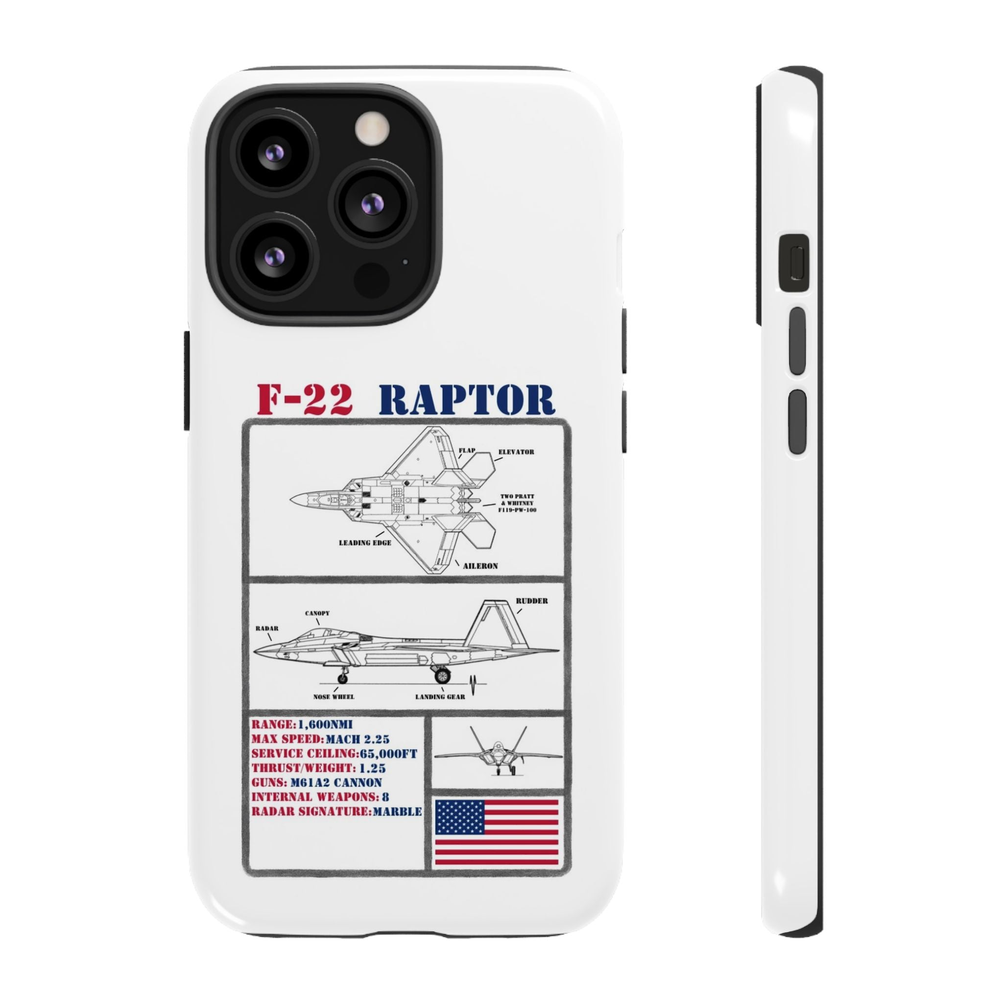 F-22 Raptor Schematic edition phone case (USAF Colour-Way)