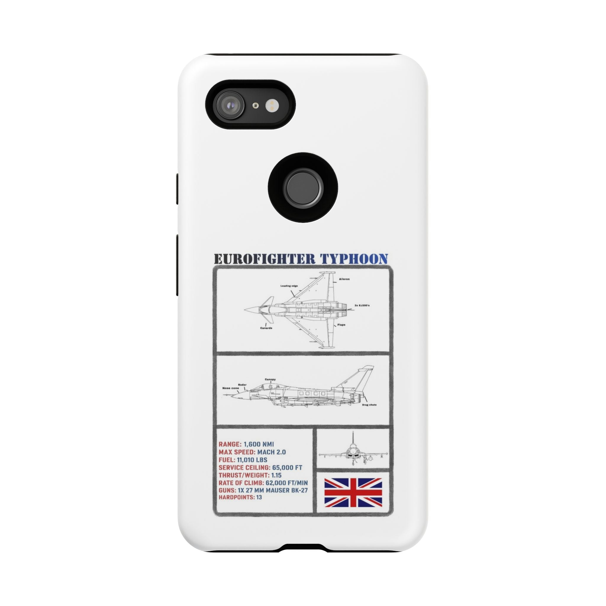 Eurofighter typhoon Schematic edition phone case (RAF Colour-Way)