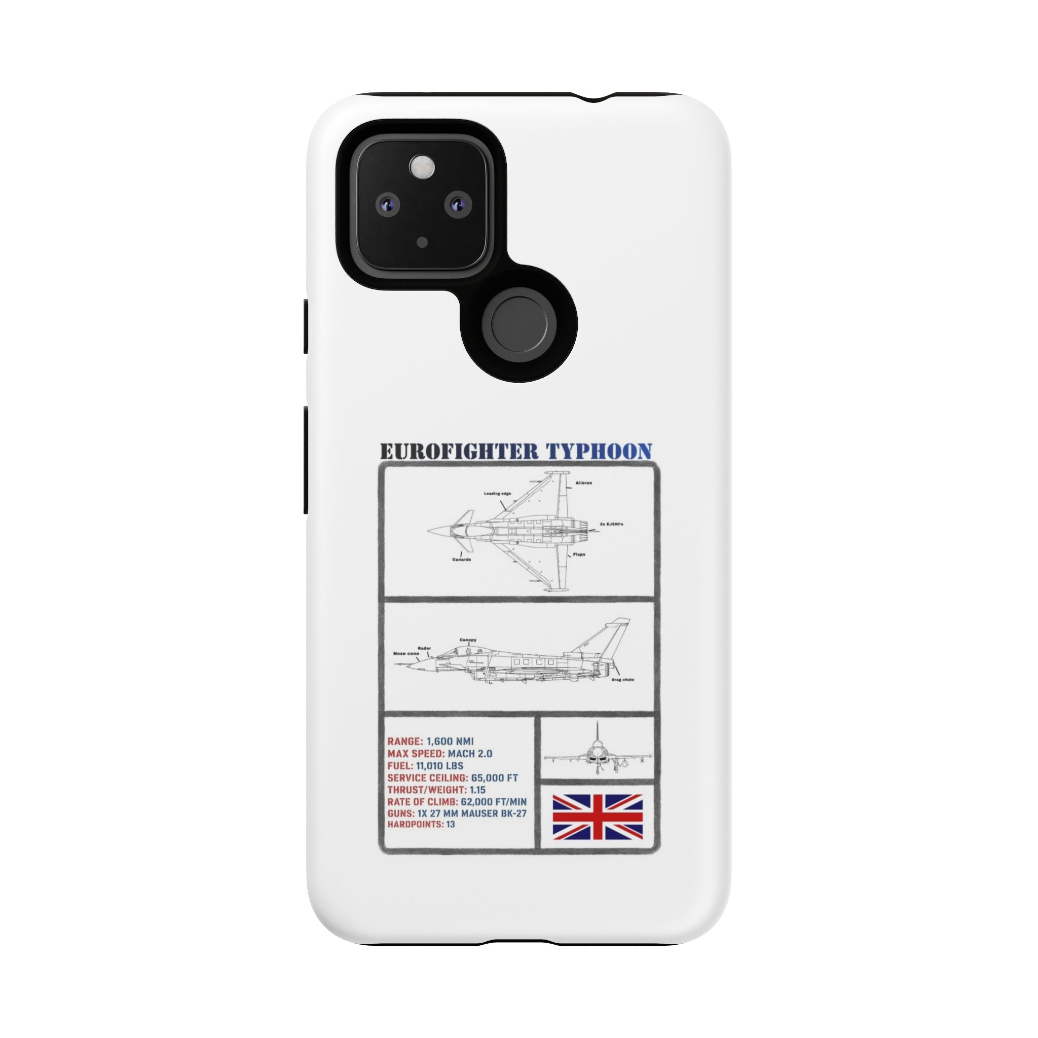Eurofighter typhoon Schematic edition phone case (RAF Colour-Way)
