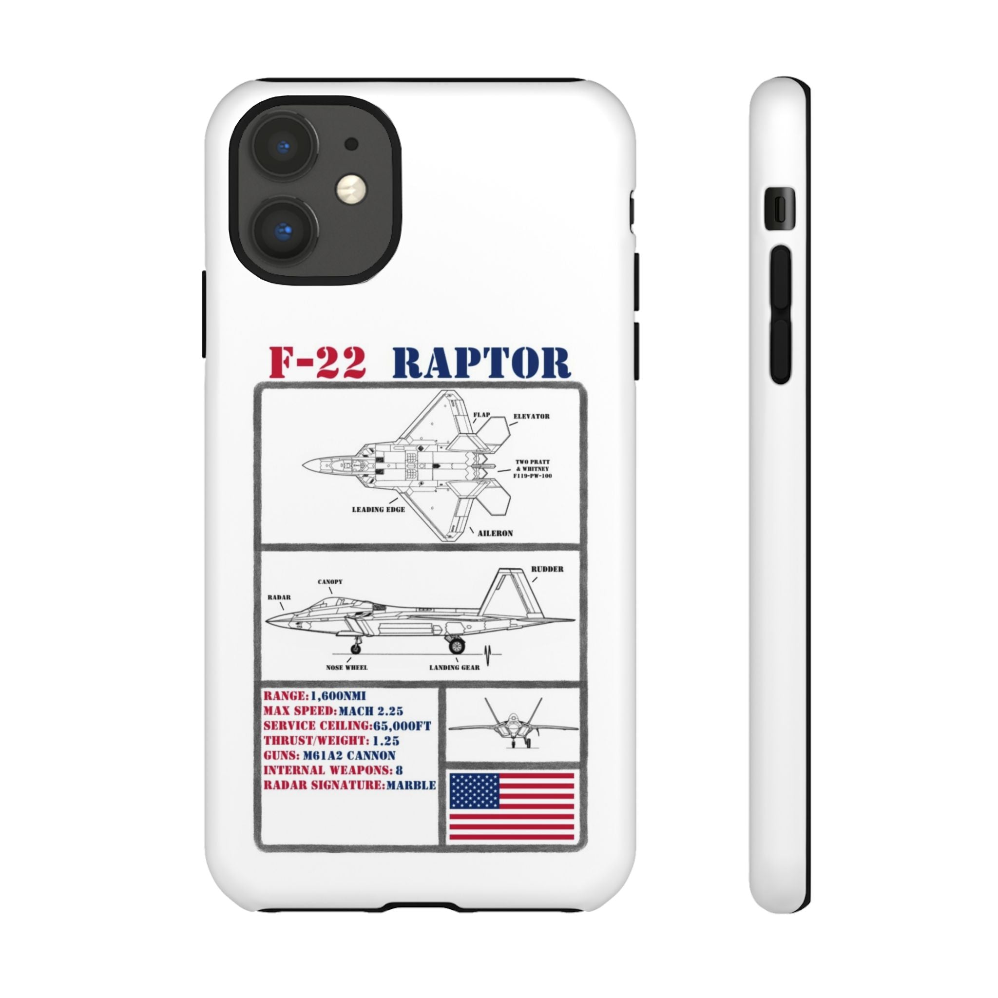 F-22 Raptor Schematic edition phone case (USAF Colour-Way)
