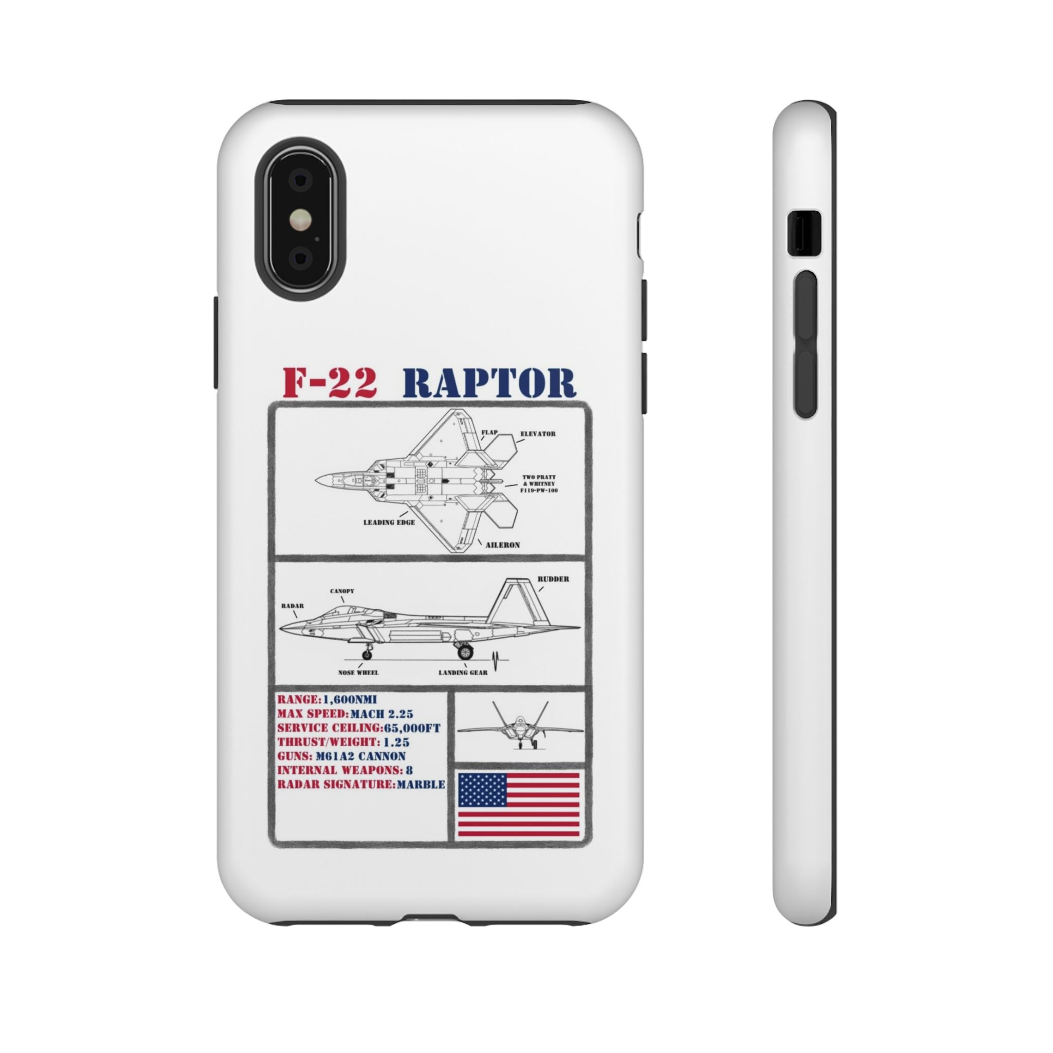 F-22 Raptor Schematic edition phone case (USAF Colour-Way)