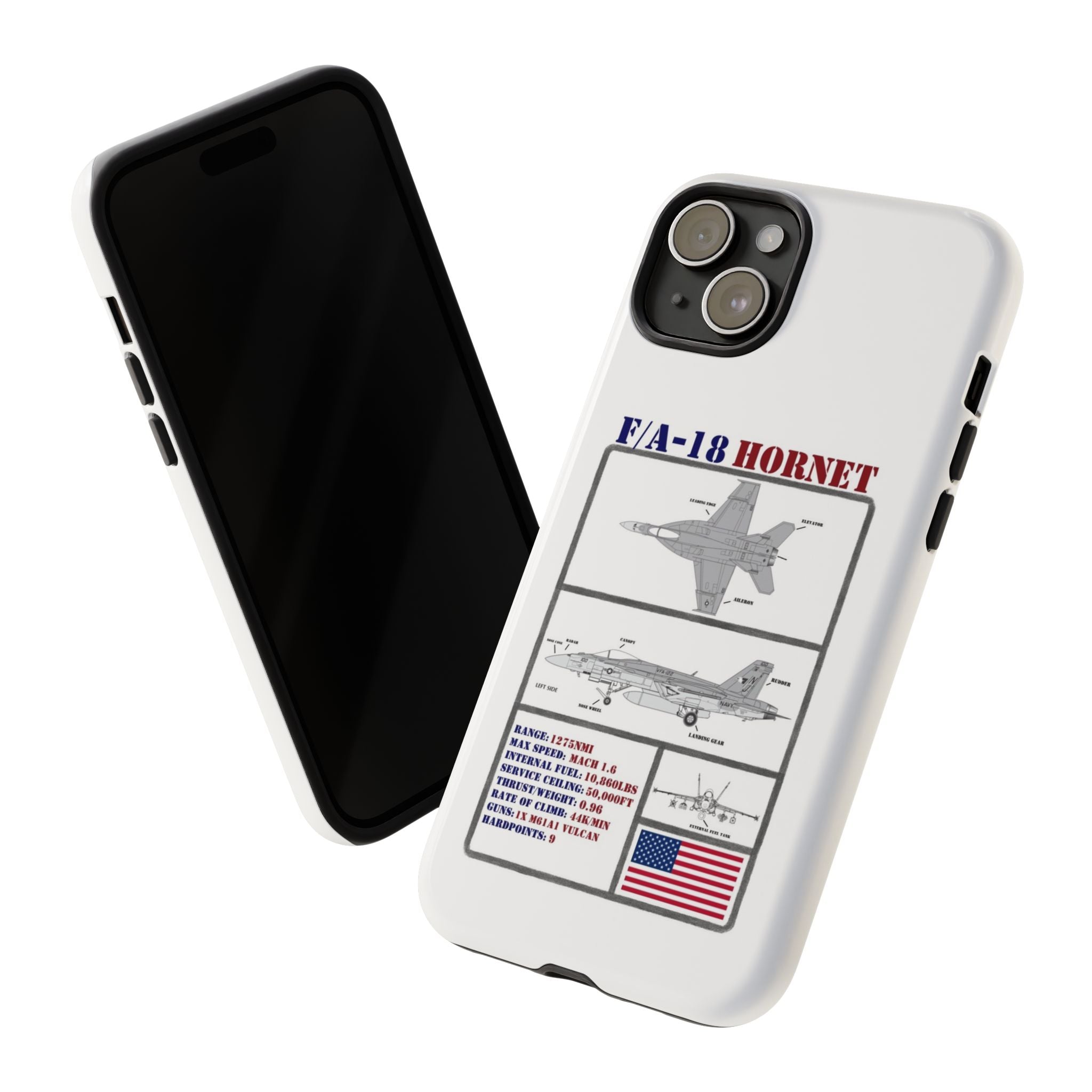 F/A-18 Hornet Schematic edition phone case (USAF Colour-Way)
