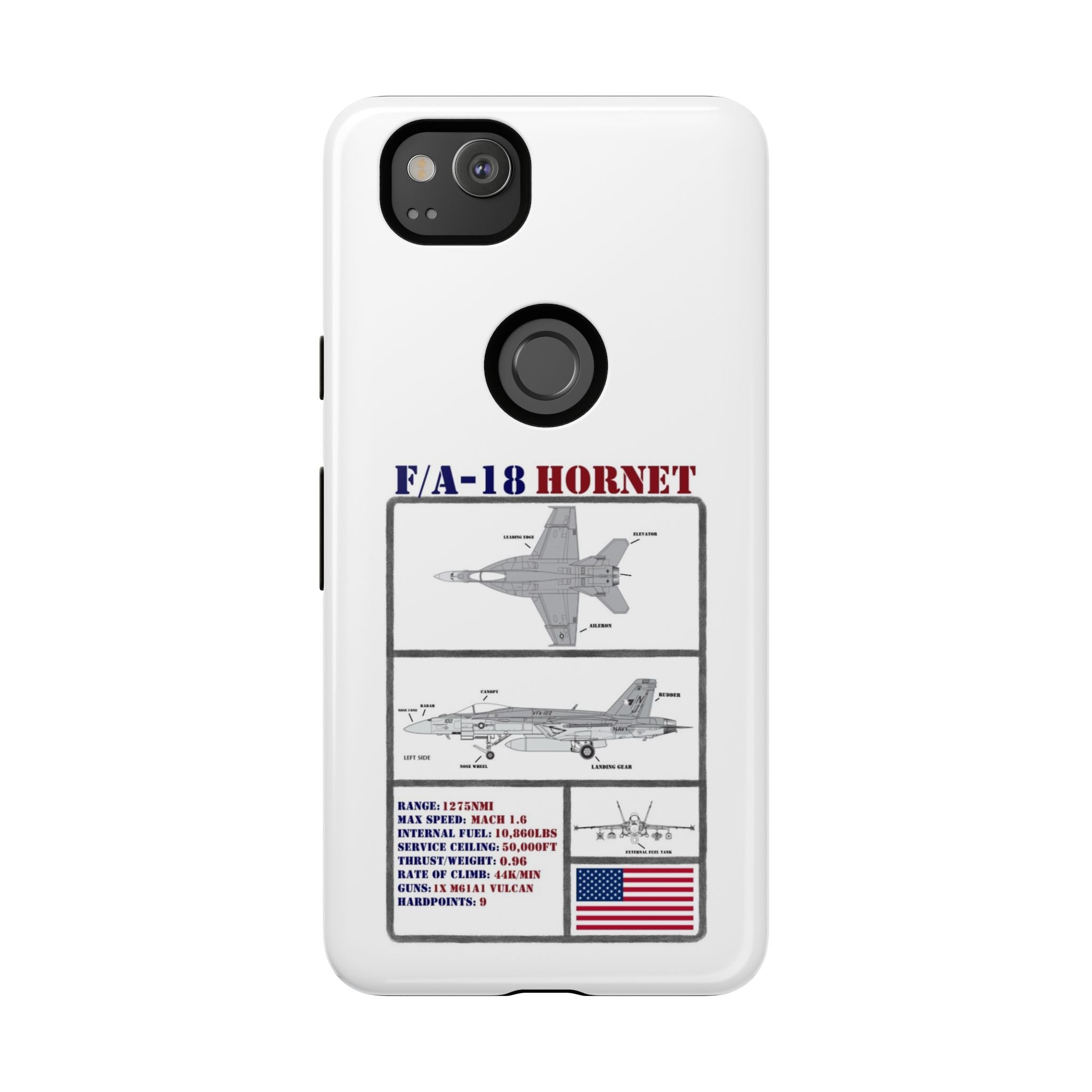F/A-18 Hornet Schematic edition phone case (USAF Colour-Way)