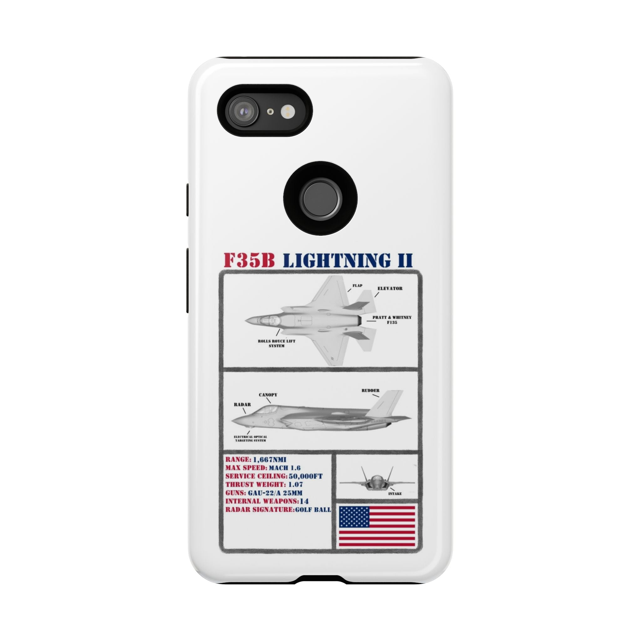 F-35 Lightning II Schematic edition phone case (USAF Colour-Way)