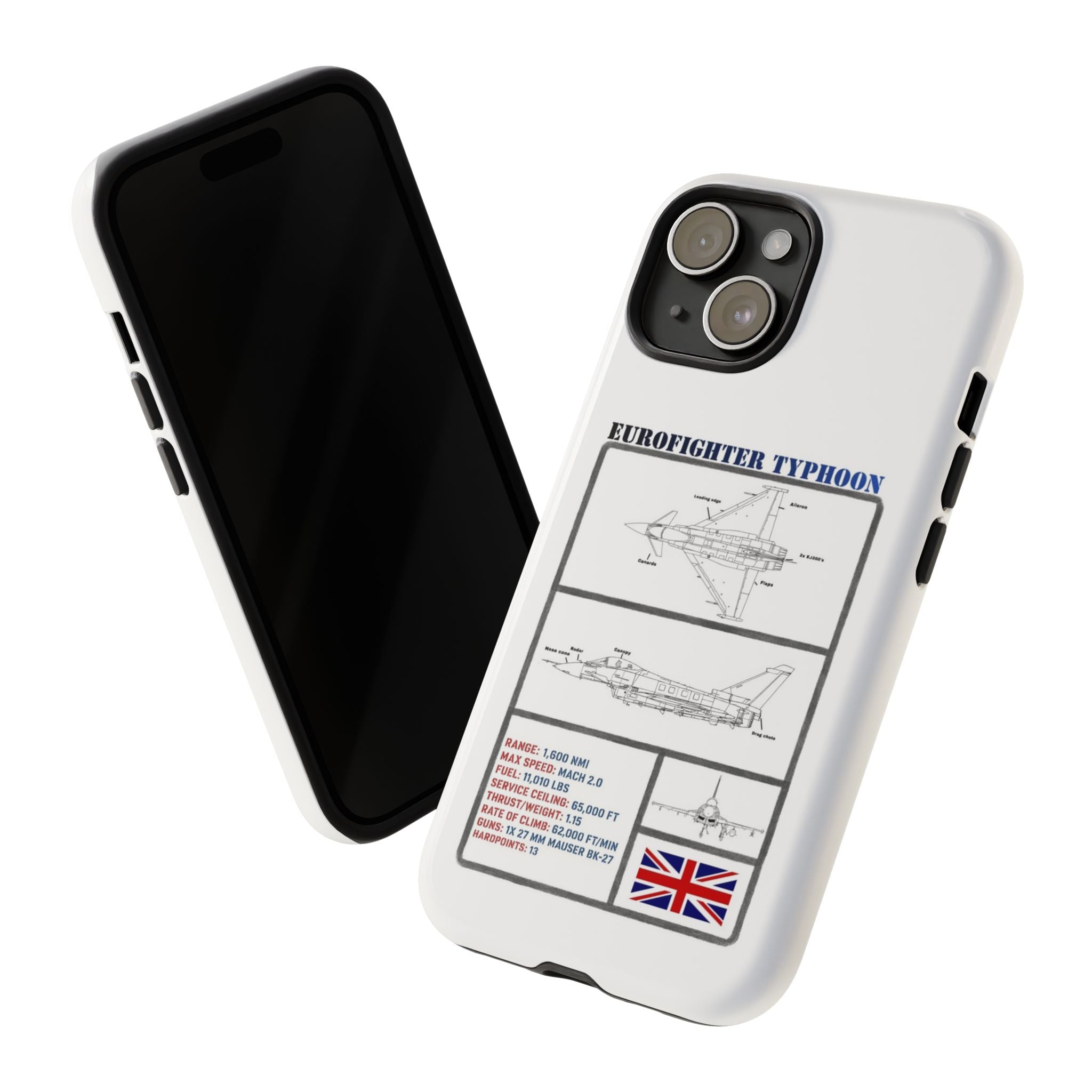 Eurofighter typhoon Schematic edition phone case (RAF Colour-Way)
