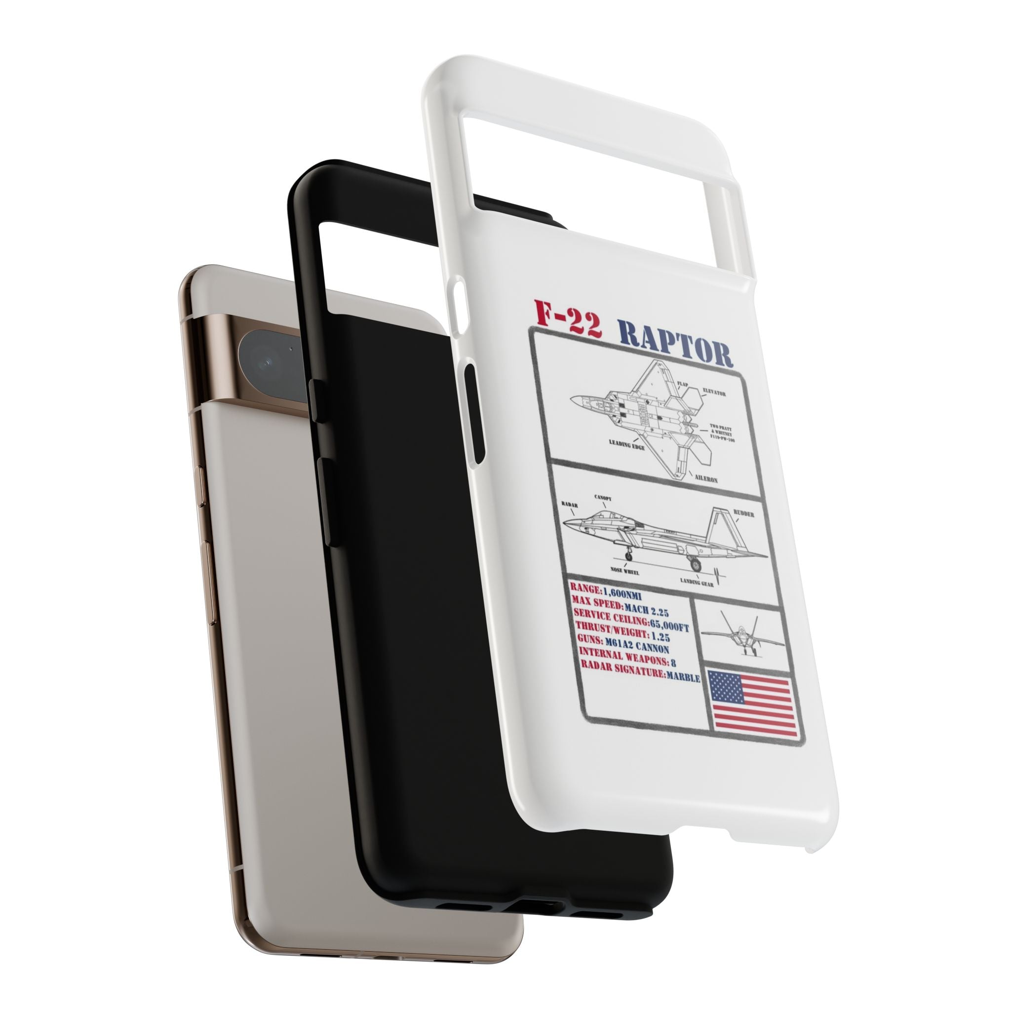 F-22 Raptor Schematic edition phone case (USAF Colour-Way)