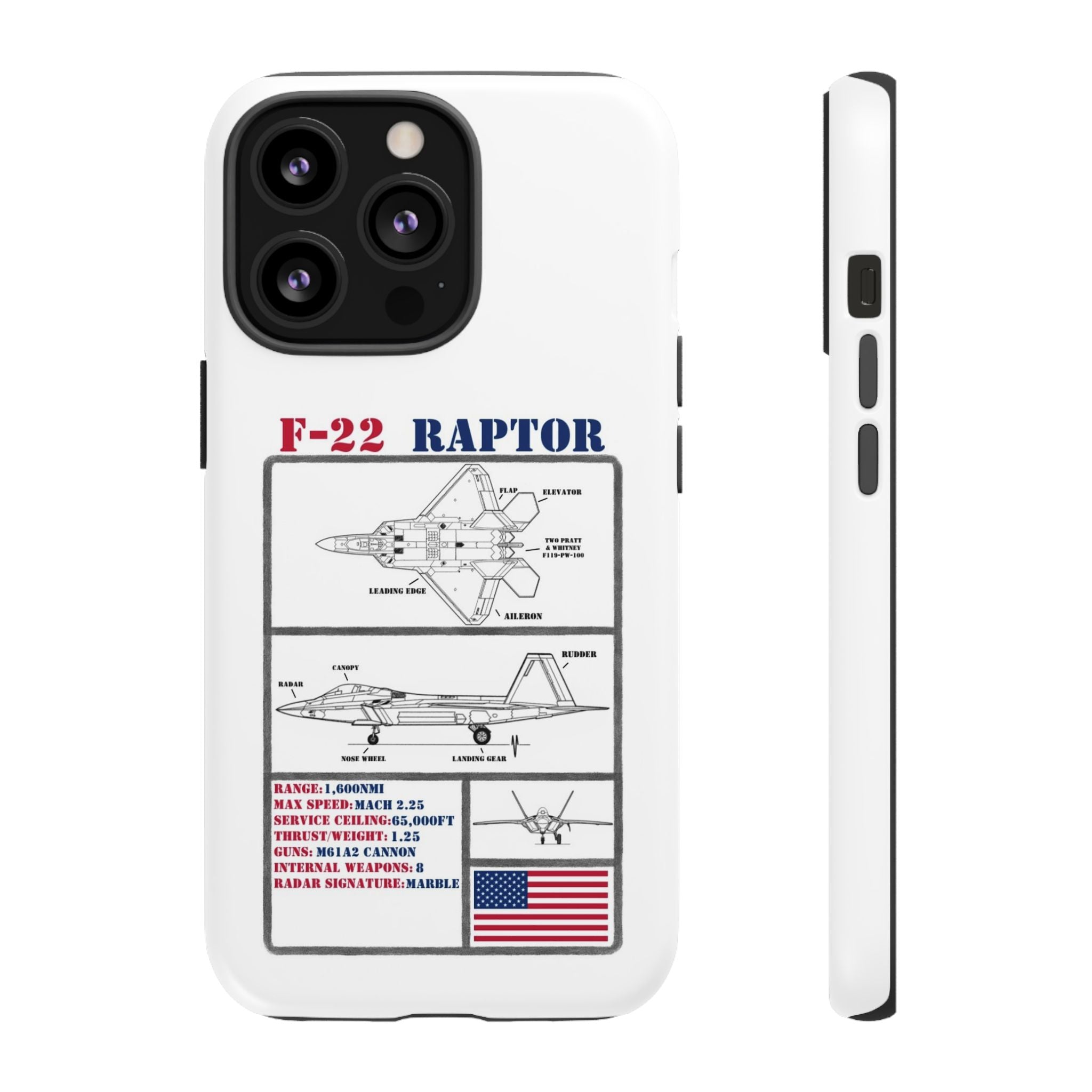 F-22 Raptor Schematic edition phone case (USAF Colour-Way)