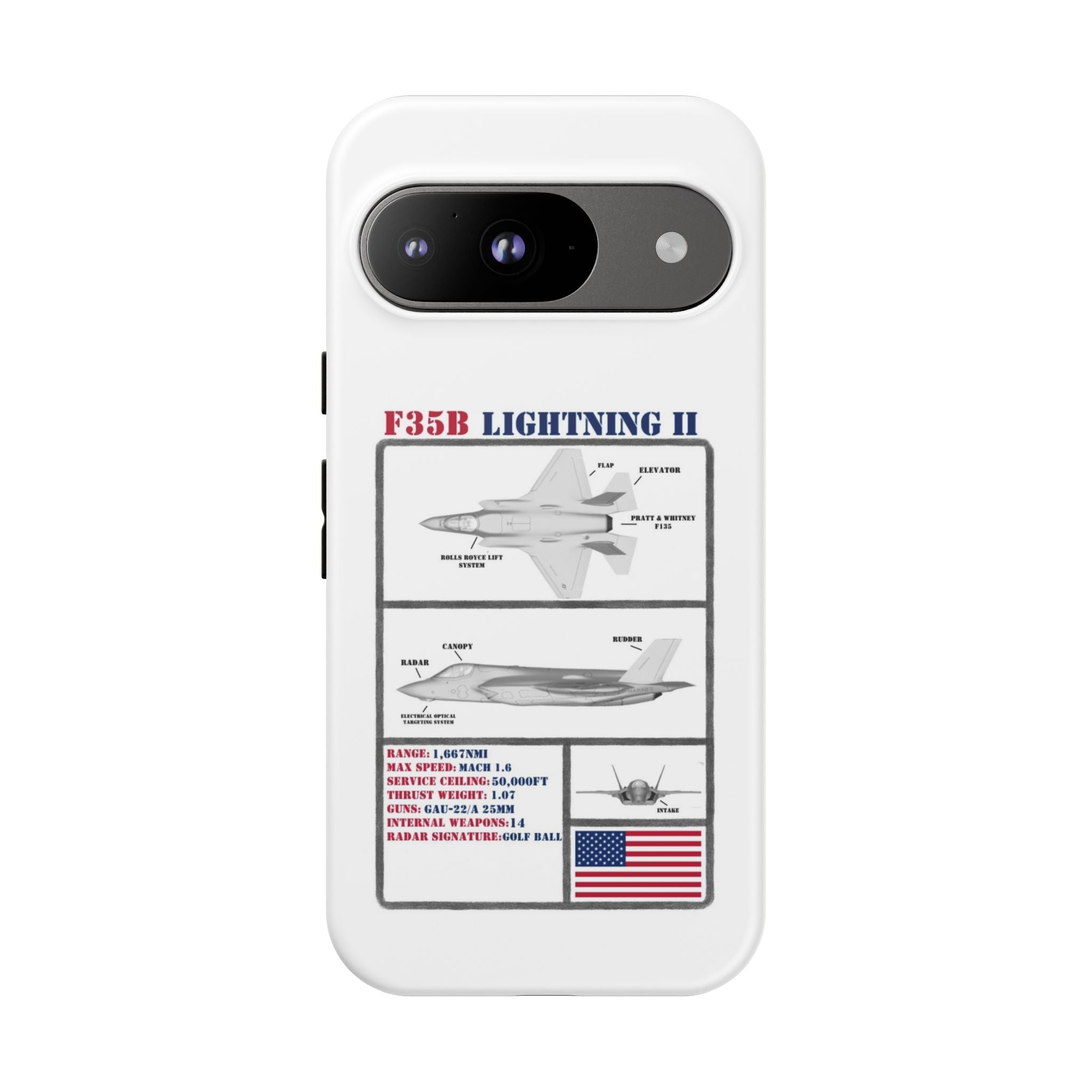 F-35 Lightning II Schematic edition phone case (USAF Colour-Way)