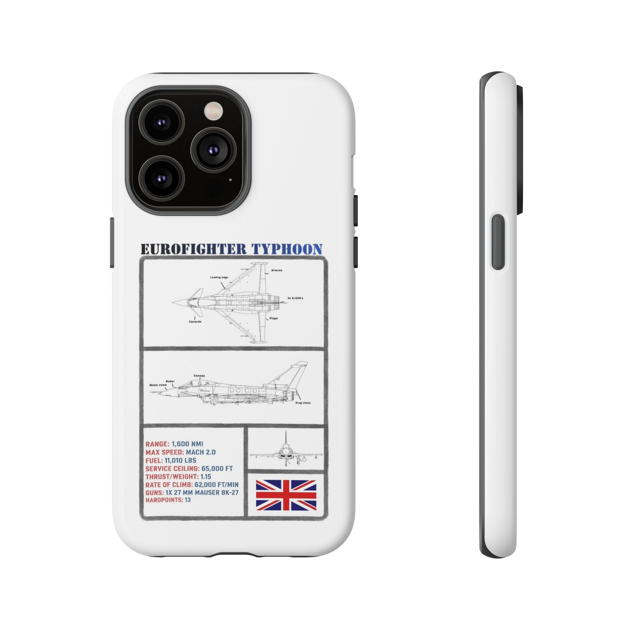 Eurofighter typhoon Schematic edition phone case (RAF Colour-Way)