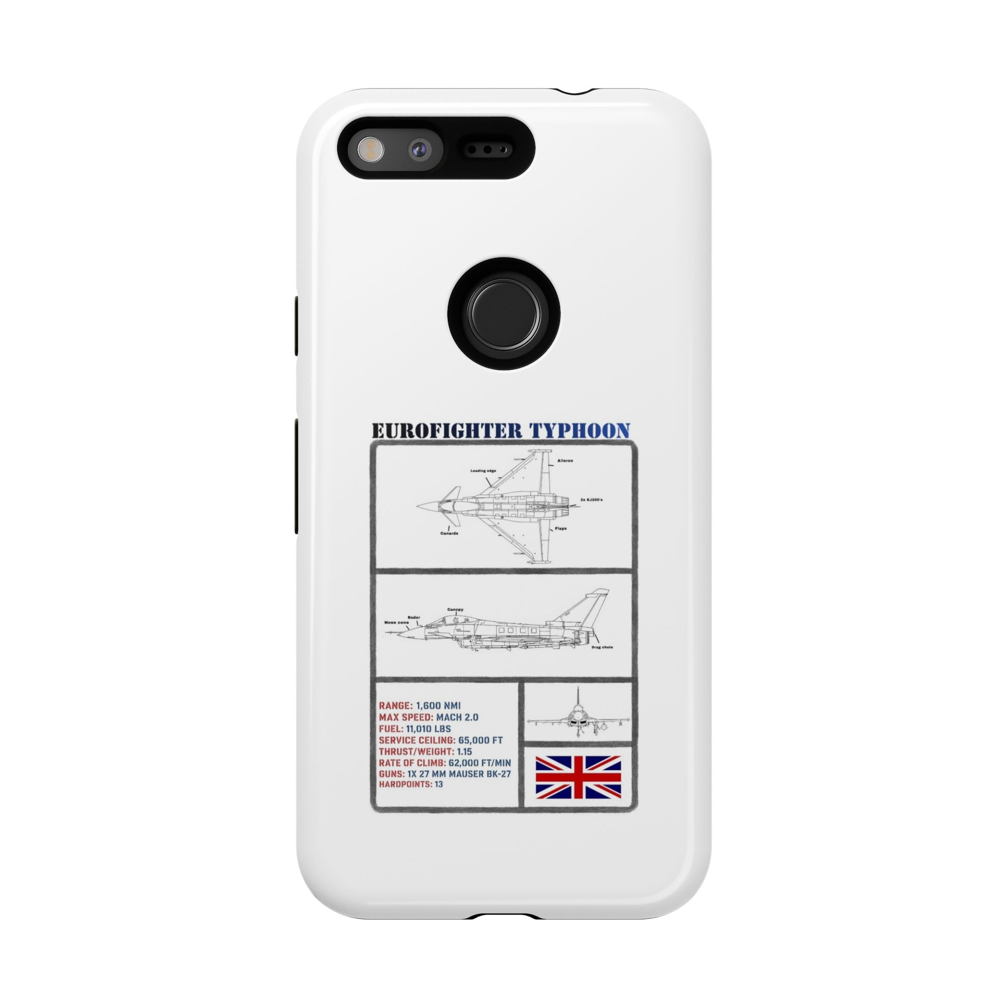 Eurofighter typhoon Schematic edition phone case (RAF Colour-Way)