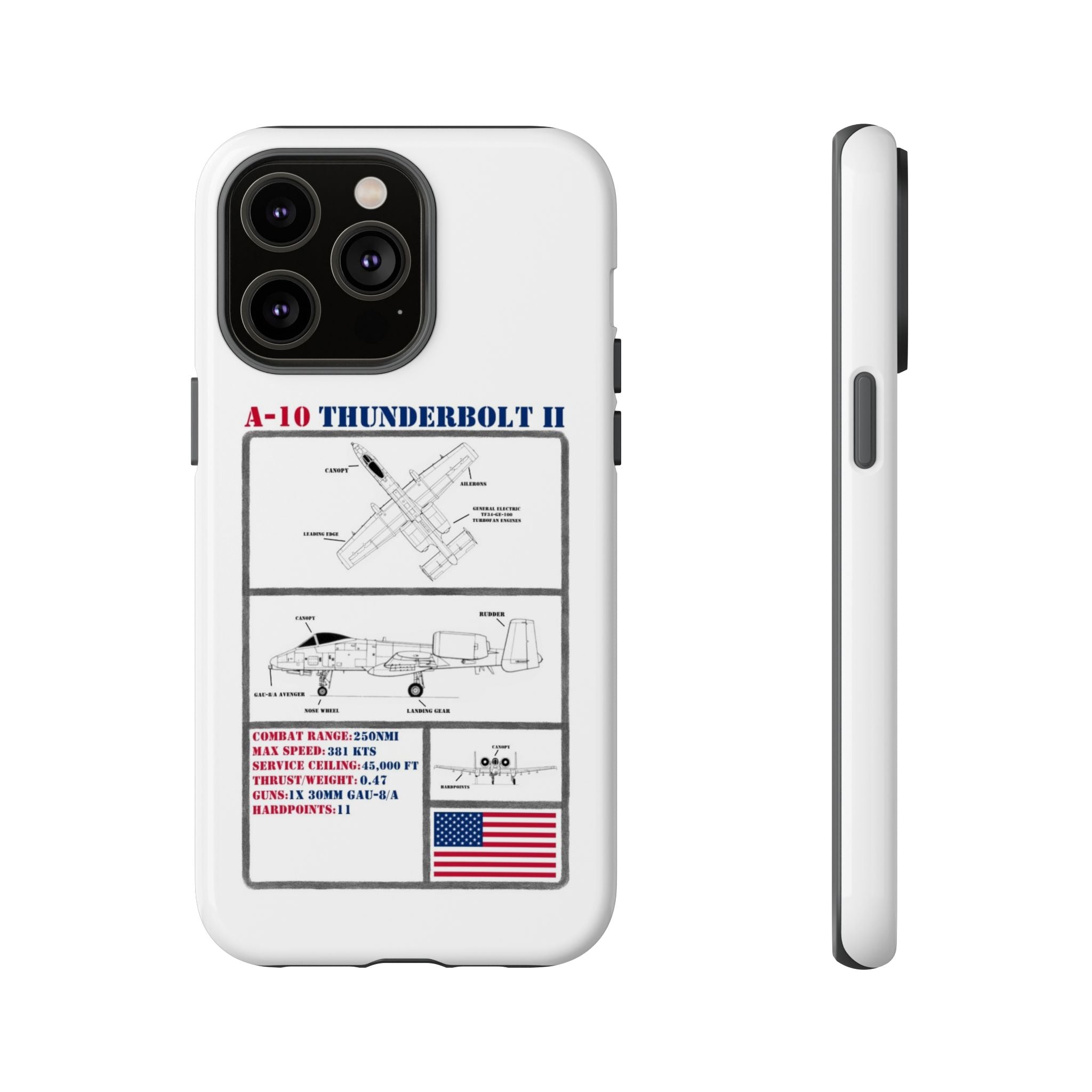 A-10 Thunderbolt Schematic edition phone case (USAF Colour-Way)