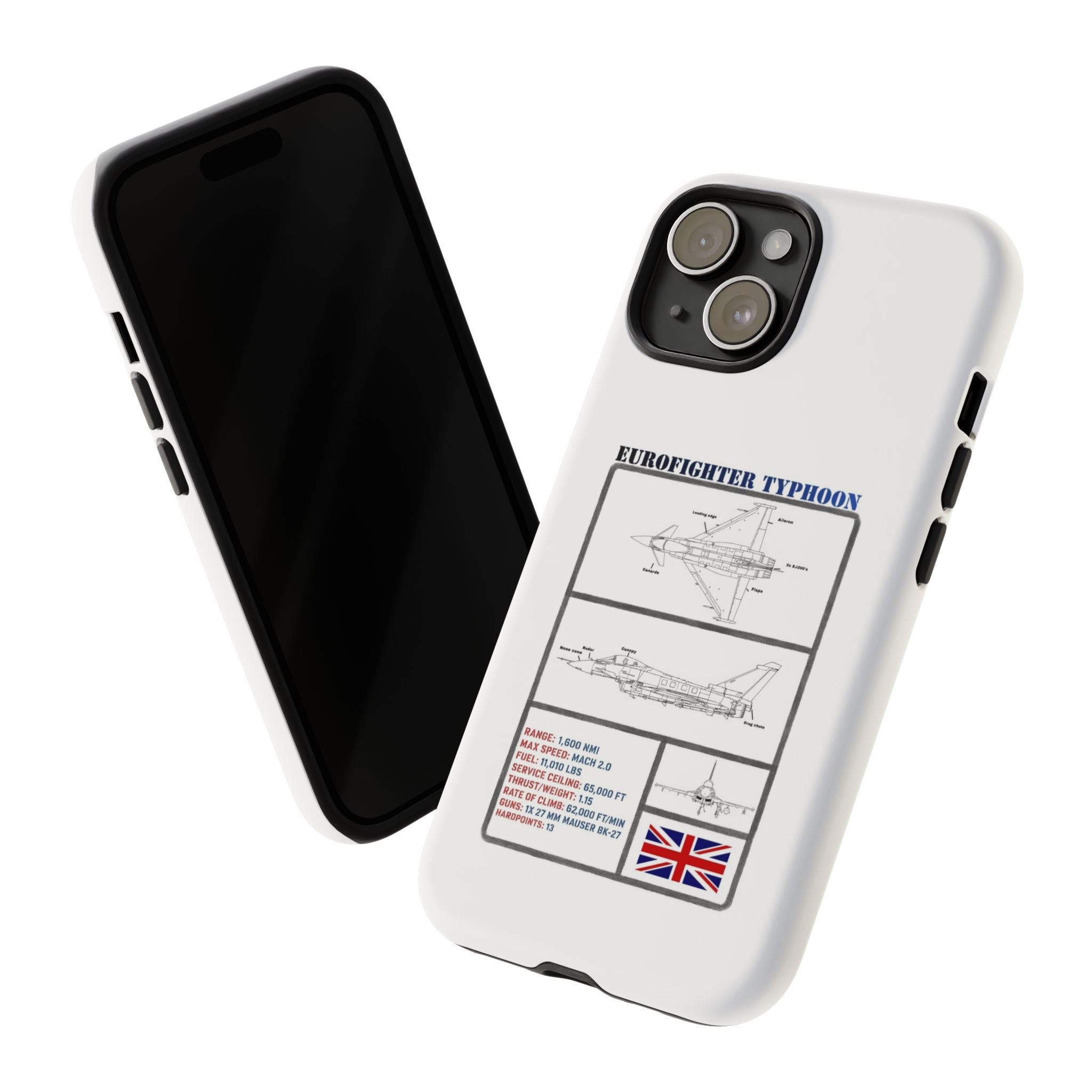 Eurofighter typhoon Schematic edition phone case (RAF Colour-Way)