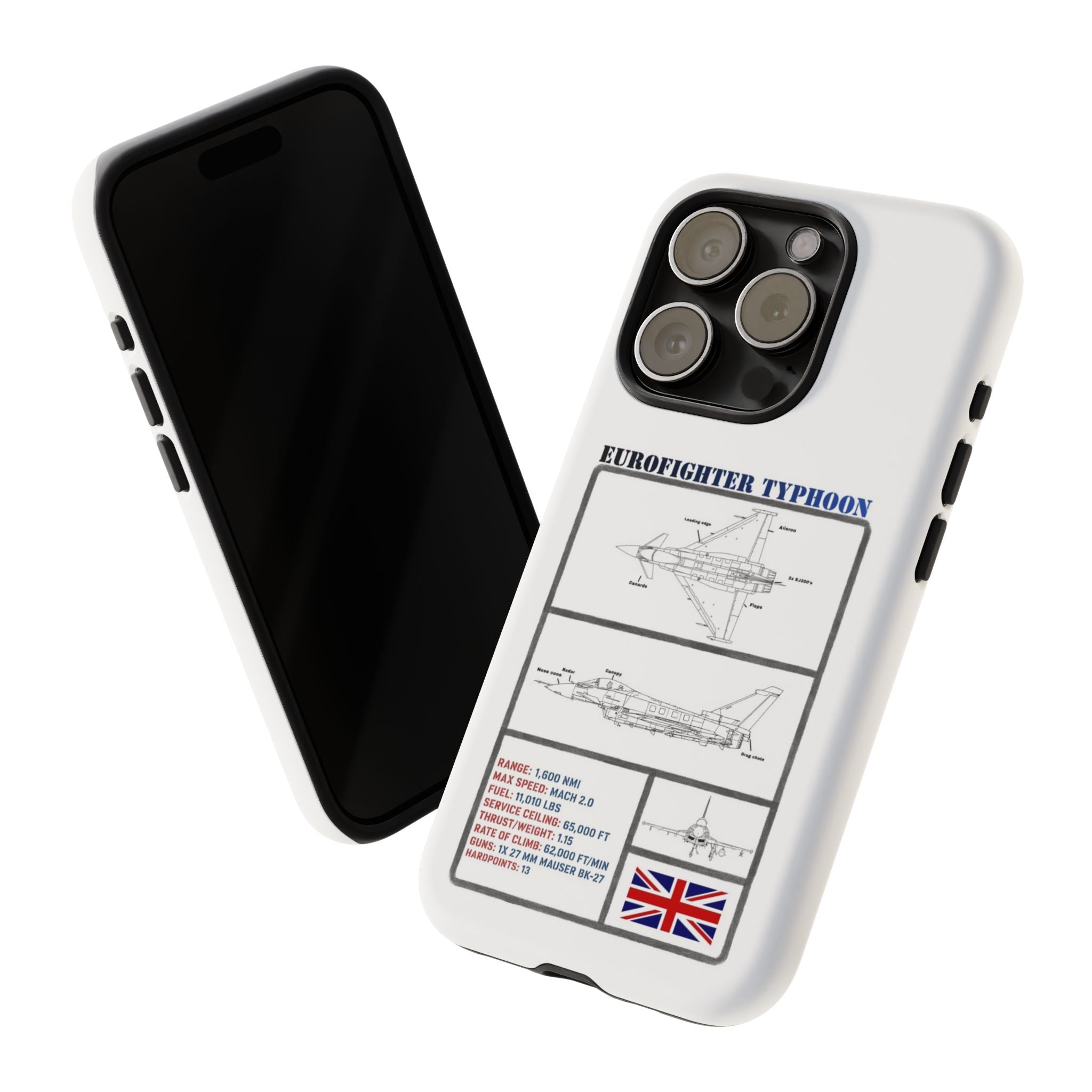 Eurofighter typhoon Schematic edition phone case (RAF Colour-Way)