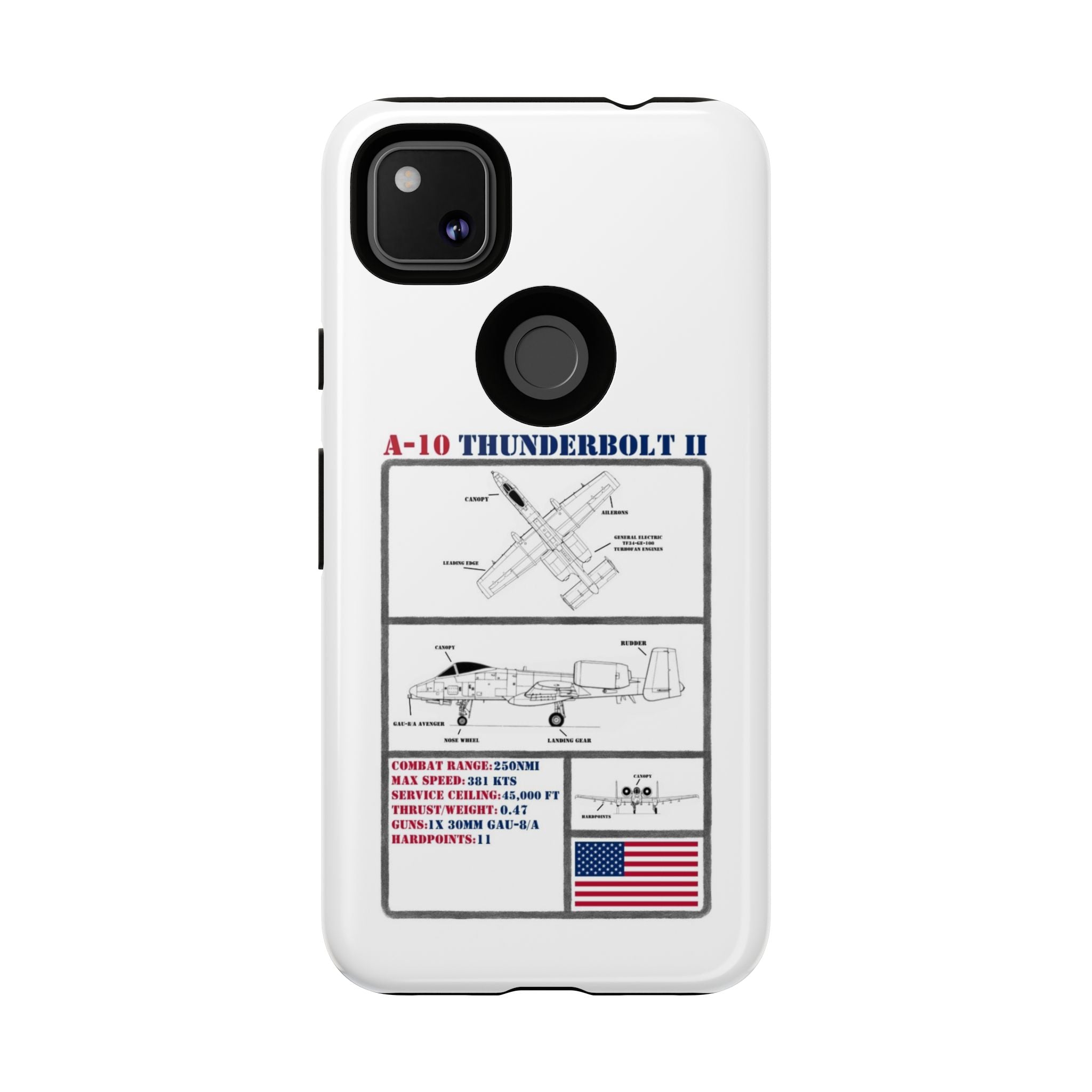 A-10 Thunderbolt Schematic edition phone case (USAF Colour-Way)