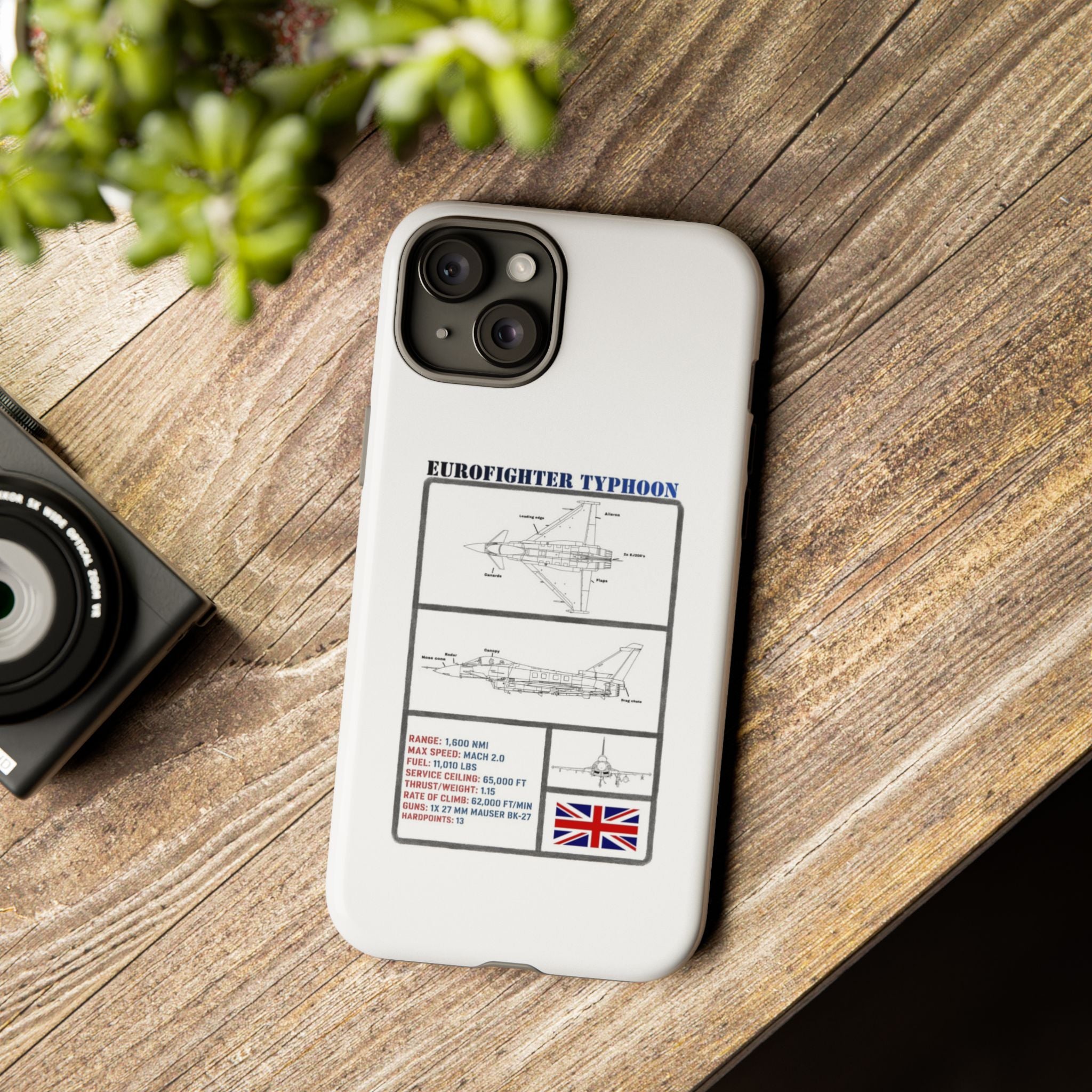 Eurofighter typhoon Schematic edition phone case (RAF Colour-Way)