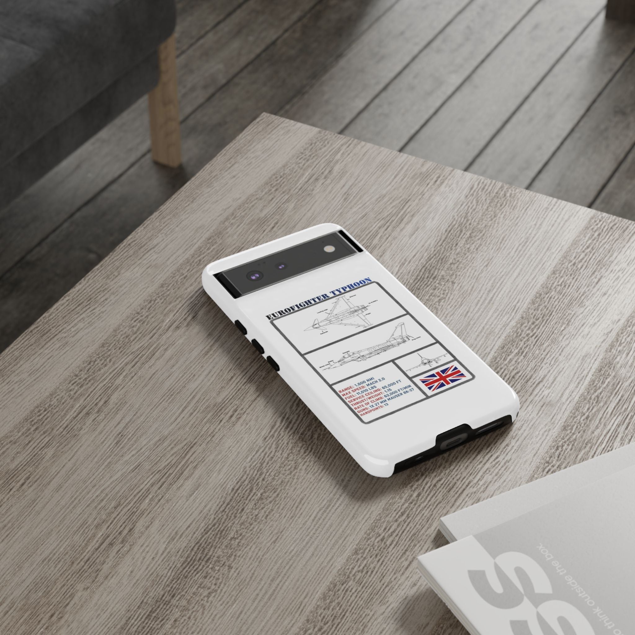 Eurofighter typhoon Schematic edition phone case (RAF Colour-Way)