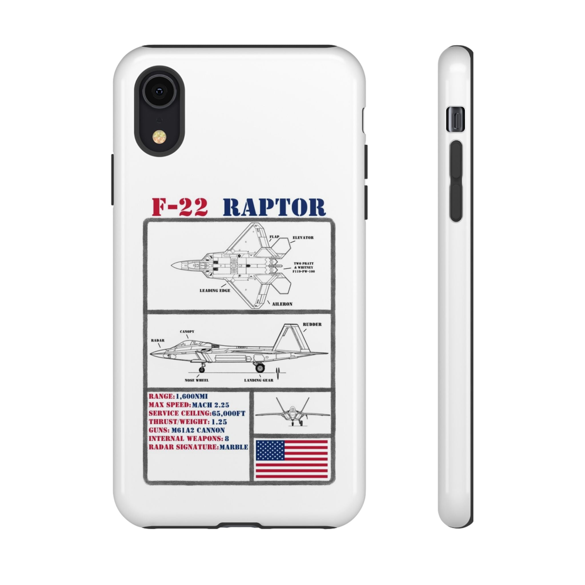 F-22 Raptor Schematic edition phone case (USAF Colour-Way)