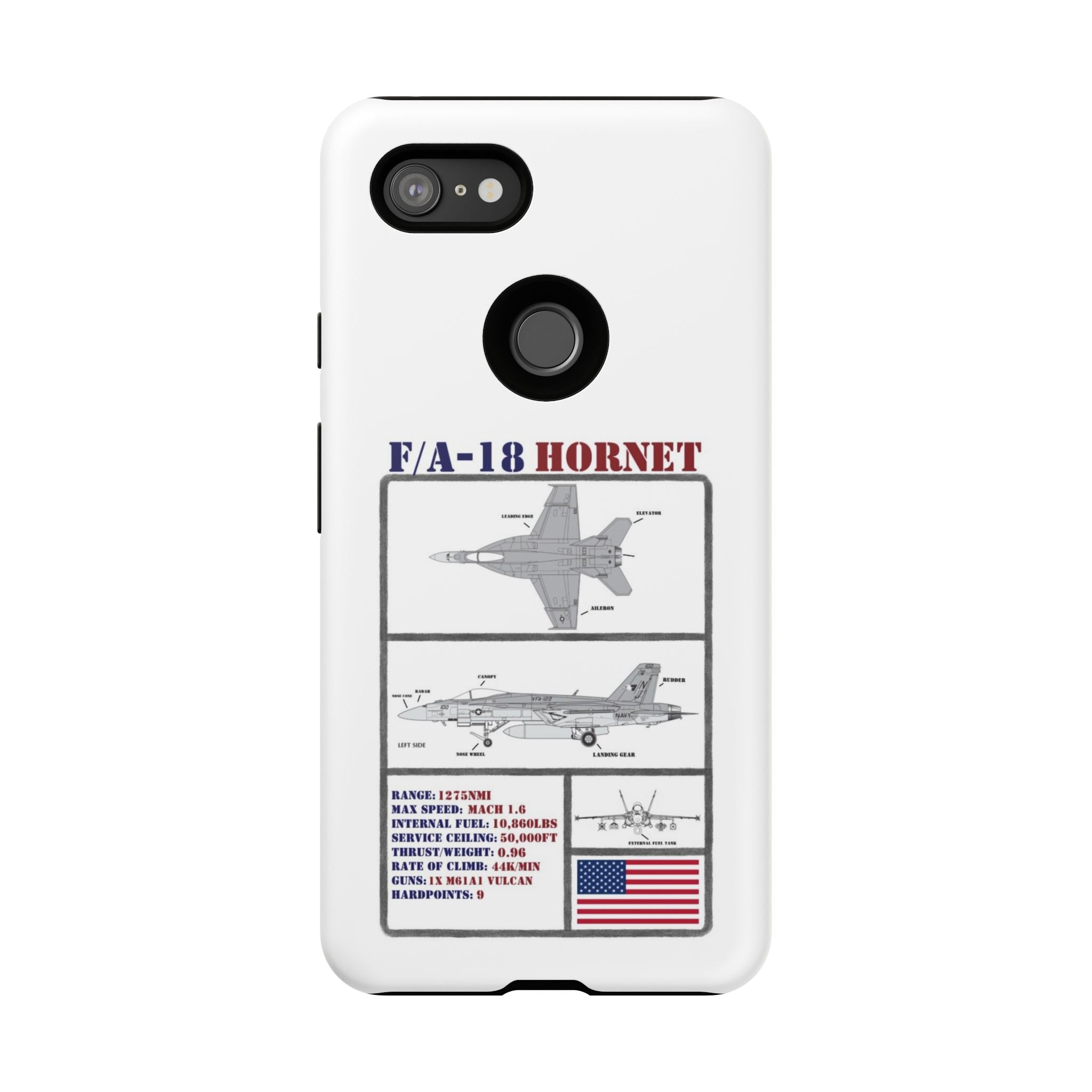 F/A-18 Hornet Schematic edition phone case (USAF Colour-Way)