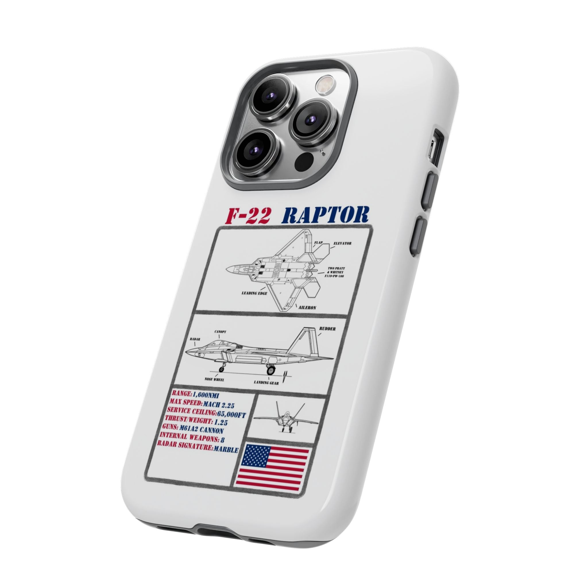 F-22 Raptor Schematic edition phone case (USAF Colour-Way)