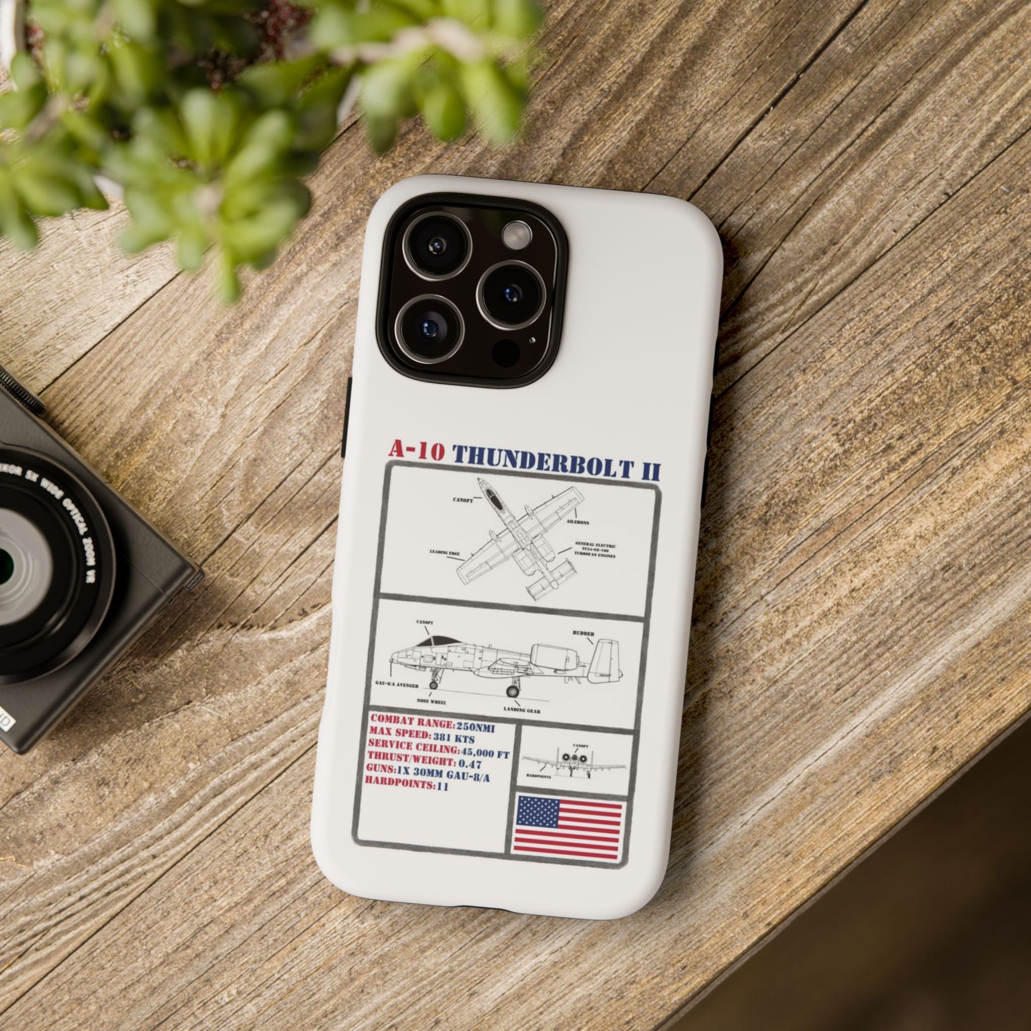 A-10 Thunderbolt Schematic edition phone case (USAF Colour-Way)