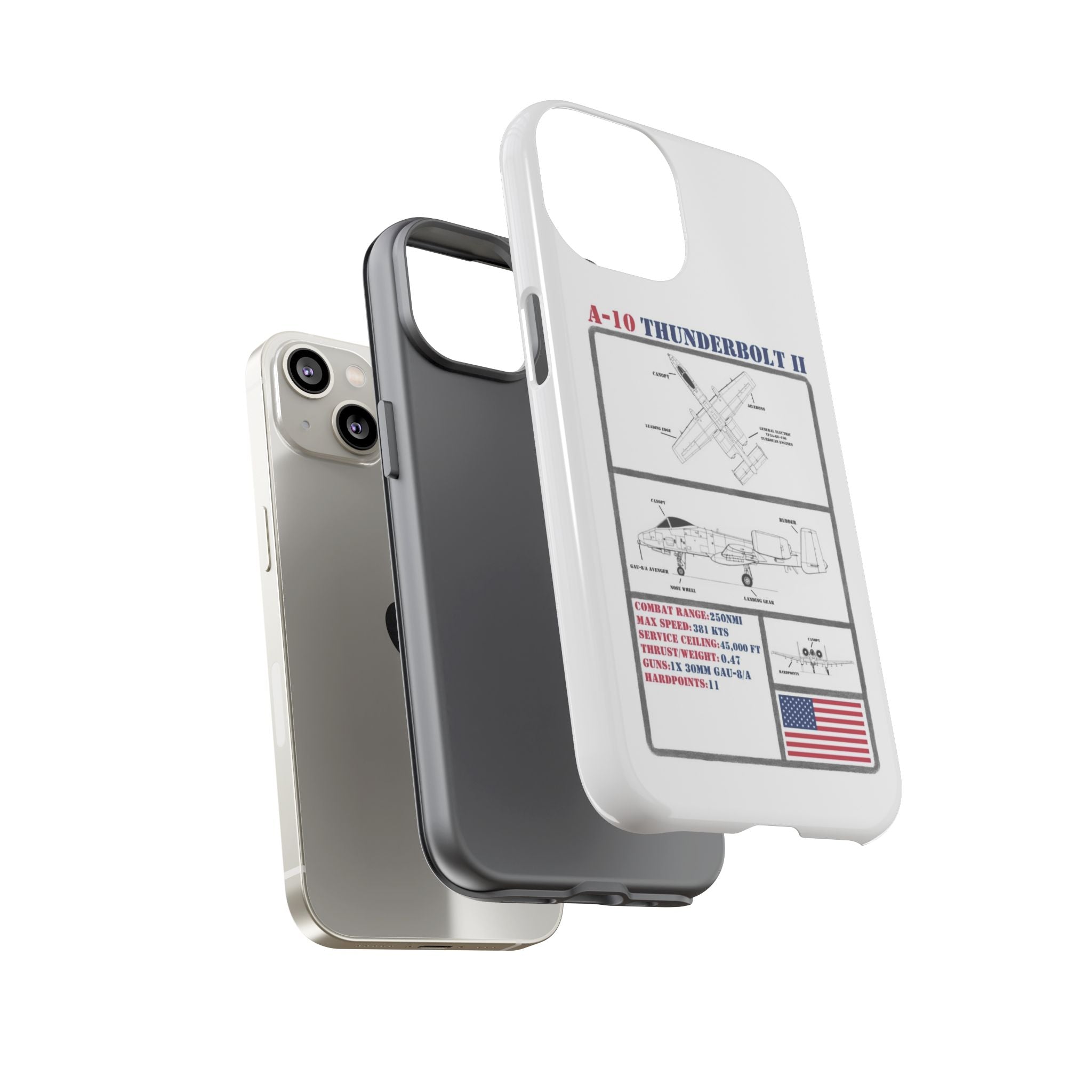 A-10 Thunderbolt Schematic edition phone case (USAF Colour-Way)