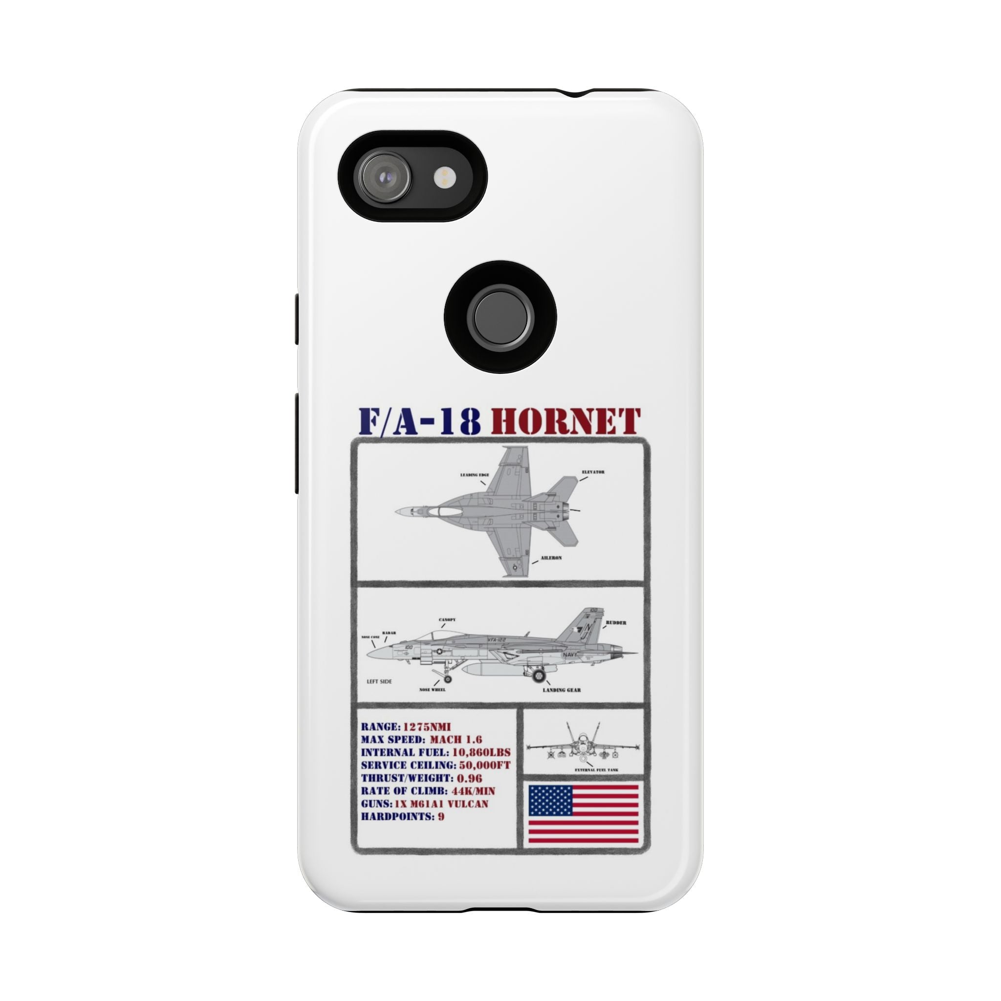 F/A-18 Hornet Schematic edition phone case (USAF Colour-Way)