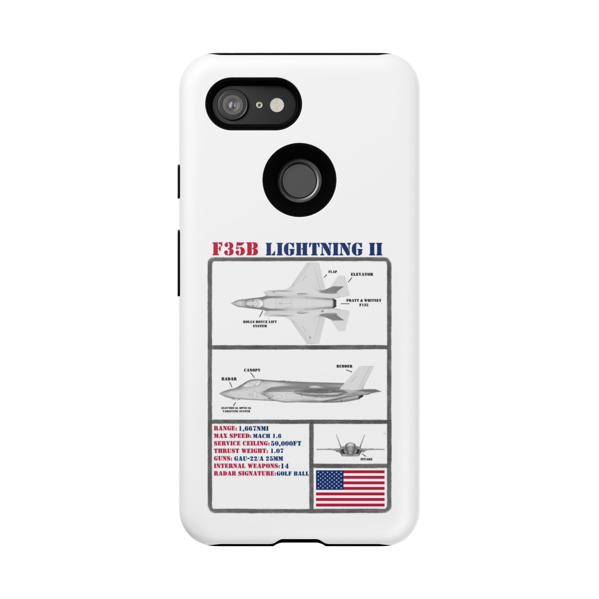 F-35 Lightning II Schematic edition phone case (USAF Colour-Way)