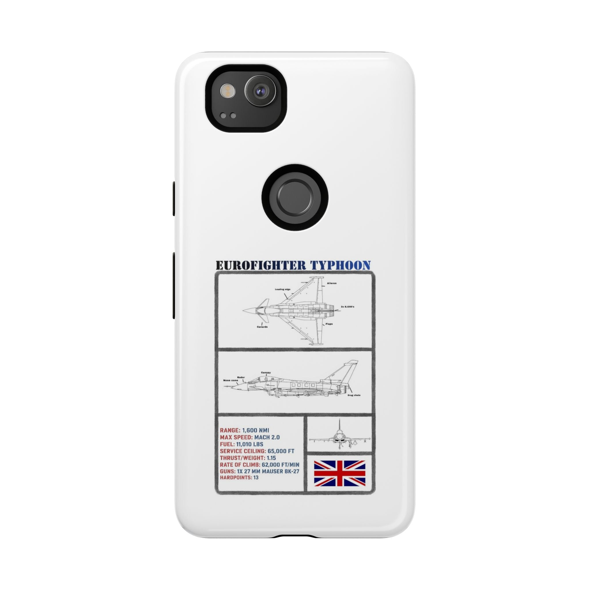 Eurofighter typhoon Schematic edition phone case (RAF Colour-Way)