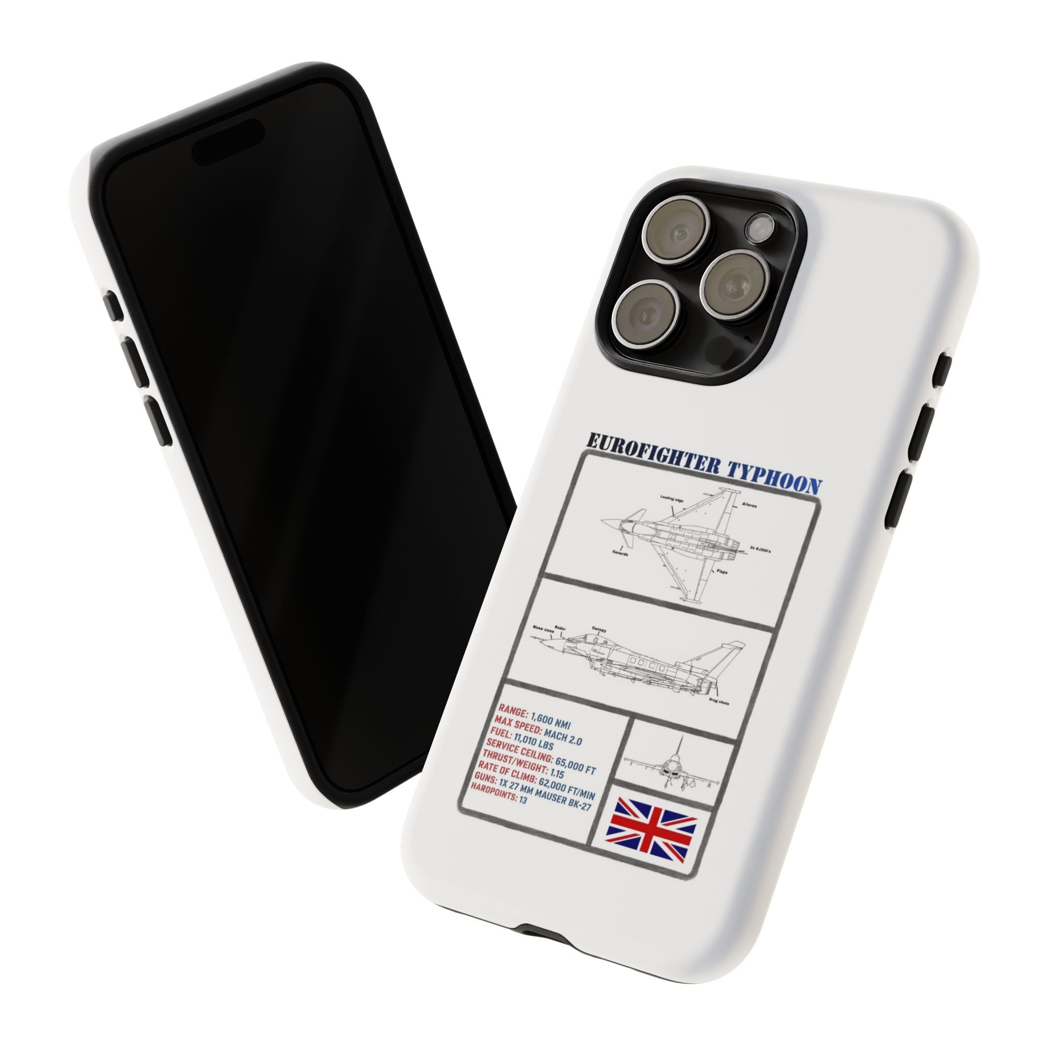 Eurofighter typhoon Schematic edition phone case (RAF Colour-Way)